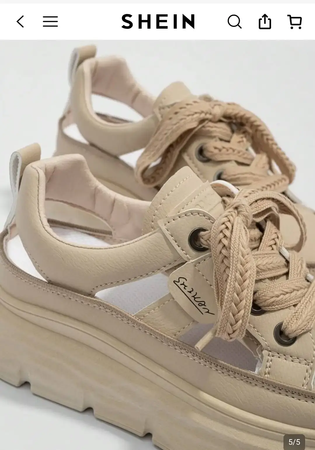 SHEIN Beige Platform Sandals Size 5.5 - photo 4