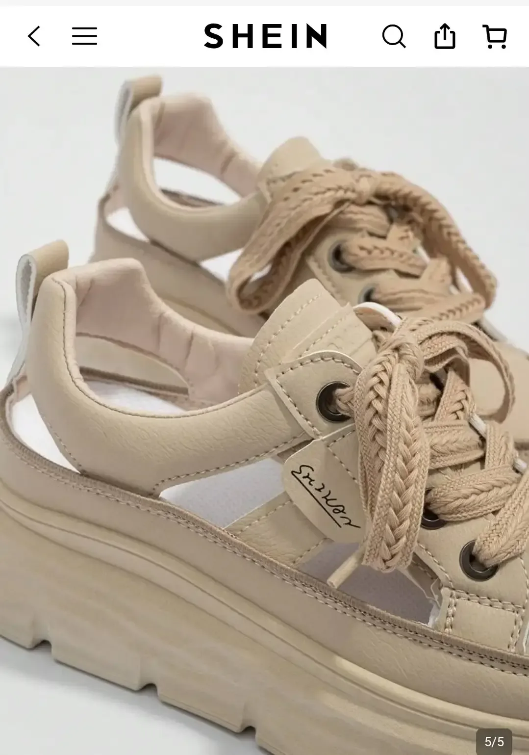 SHEIN Beige Platform Sandals Size 5.5 - photo 4