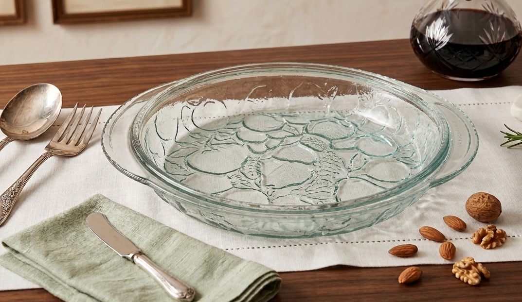 Retro Ovenproof Glass Tart Baker with Handles - photo 2