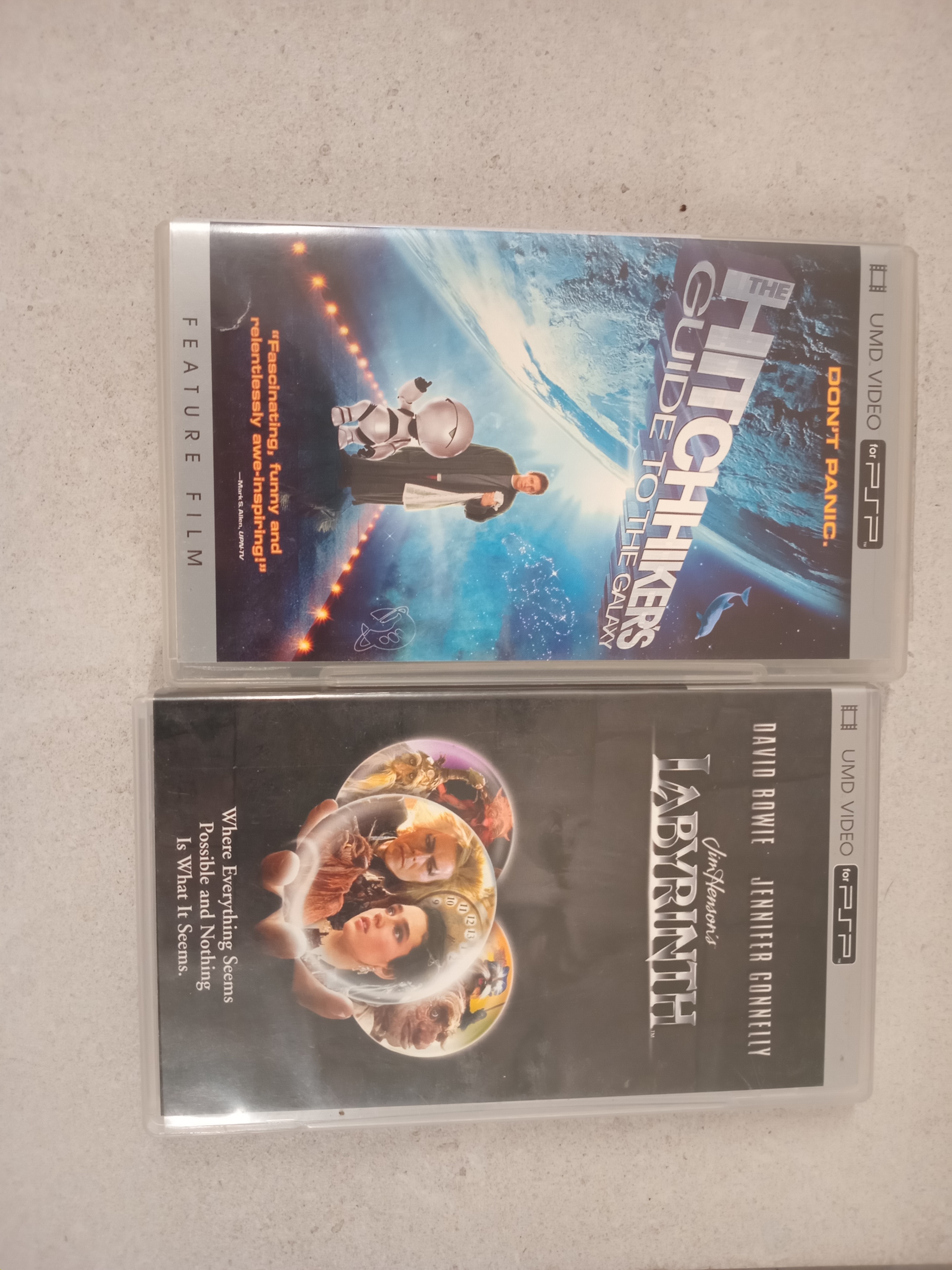 PSP UMD movies (Hitchhikers & Labyrinth)