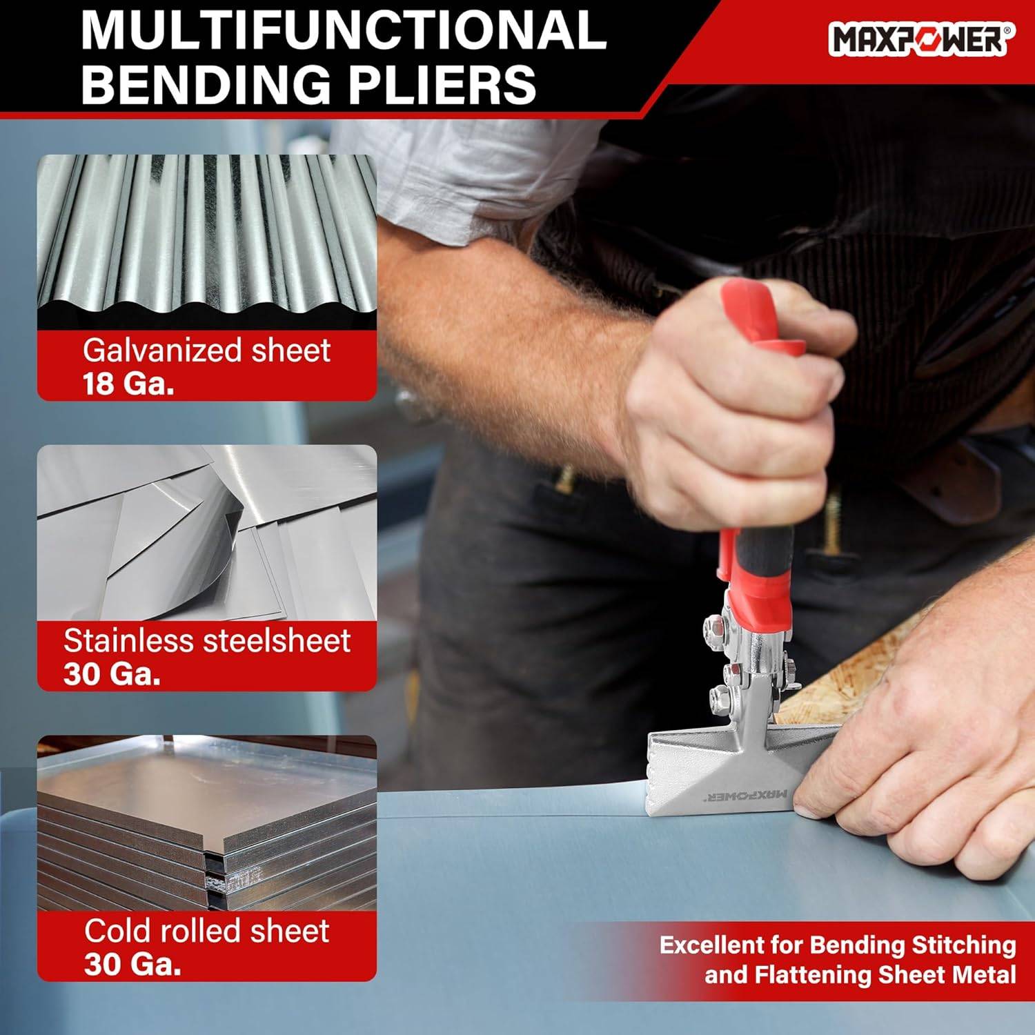 MAXPOWER Sheet Metal Hand Seamer, 2-Pack - photo 4