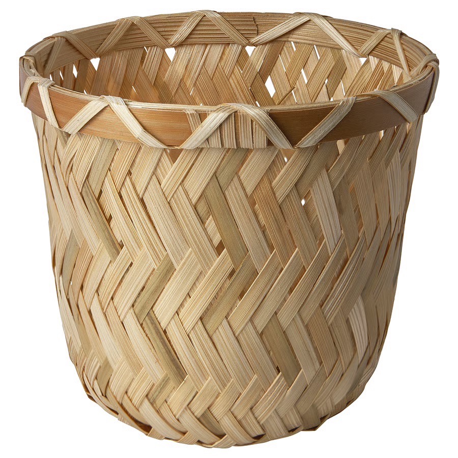 9cm bamboo plant pot, set of 2