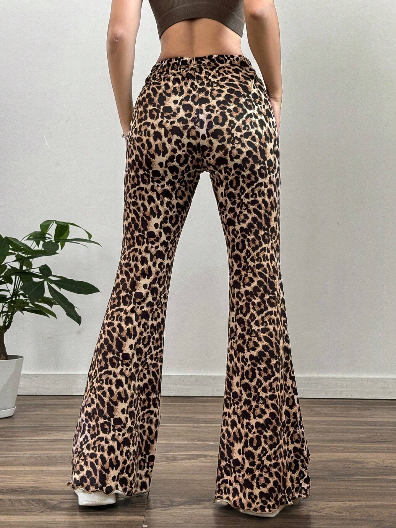 SHEIN EZwear Leopard Print Flared Pants - photo 2