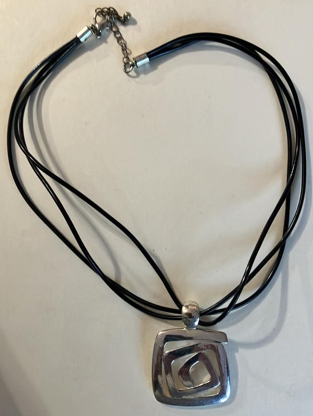 Necklace with Silver Tone Pendent - 16 Inches
