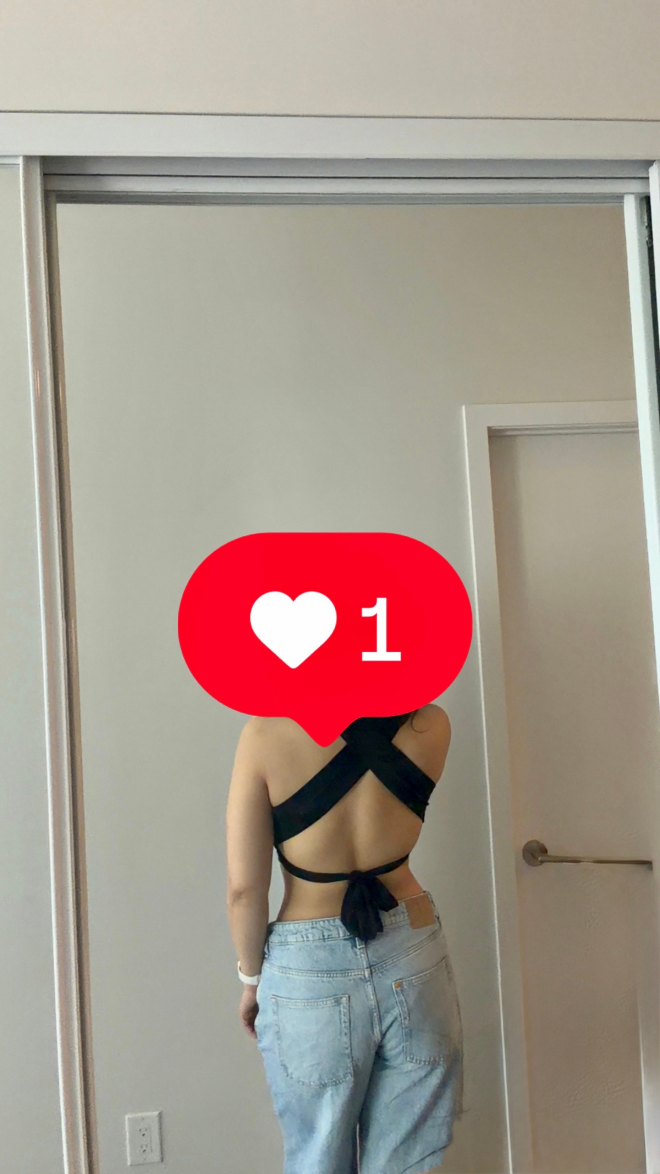 Black Halter Top with Tie Back Straps- M - photo 5