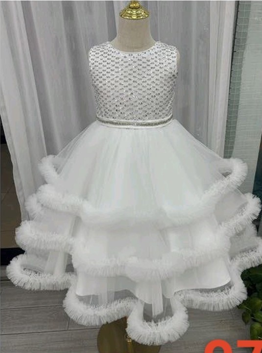 White Tulle Dress with Sequins:9708