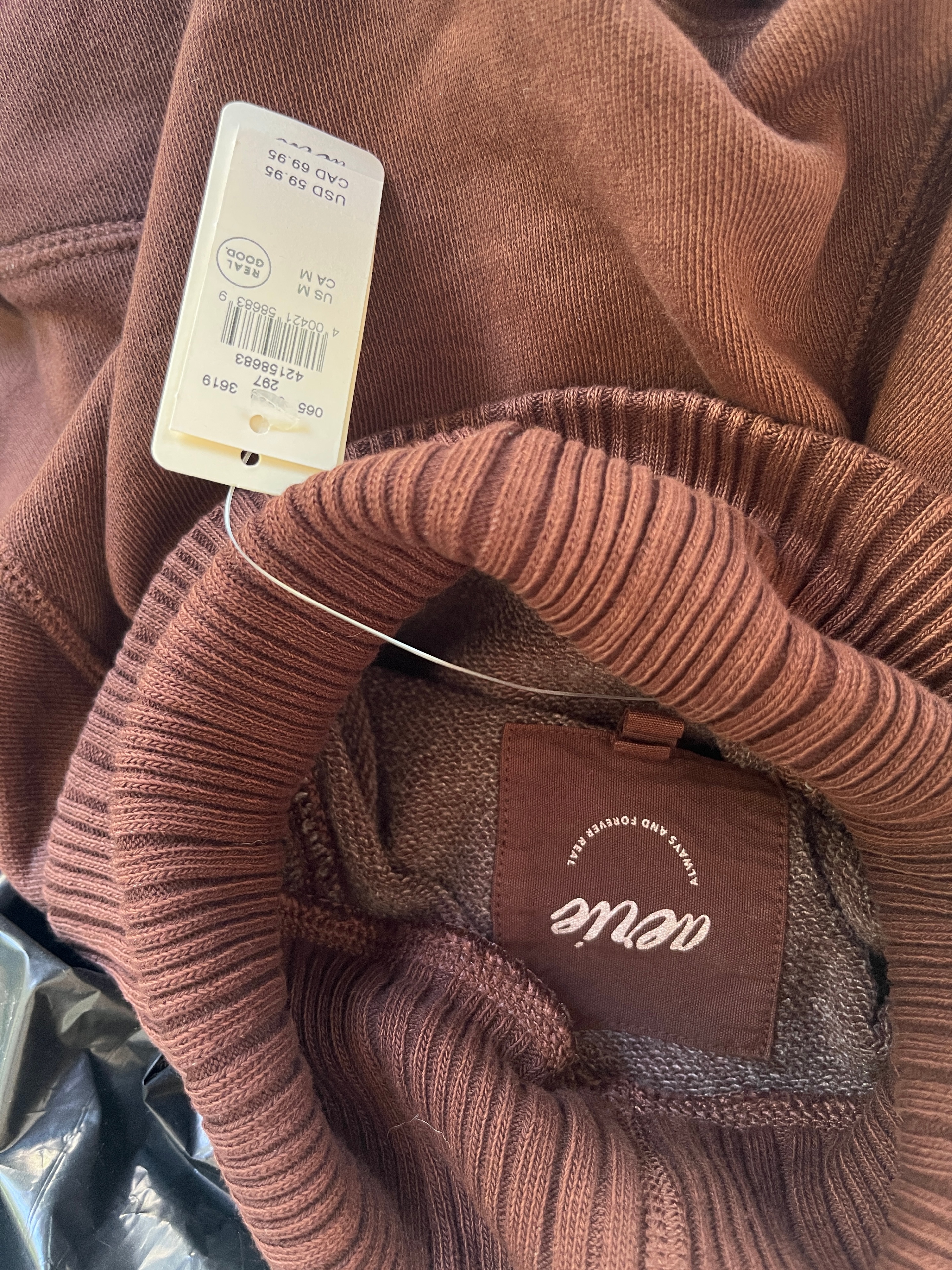 Aerie Brown Mock Neck Cropped Sweatshirt - photo 3