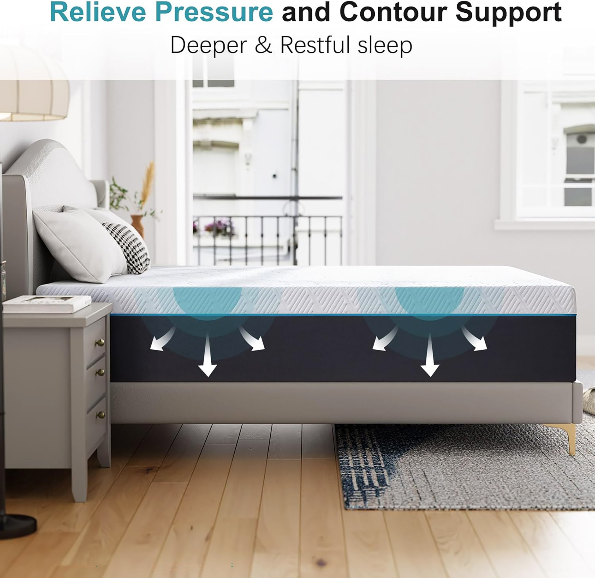 Like New Cal King Mattress - 10" Hybrid | Memory Foam - photo 2
