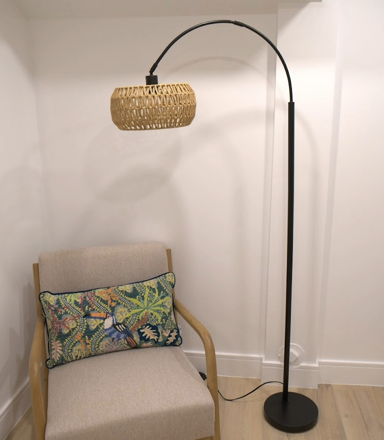 BRAND NEW Tall Arc Floor Lamp with Woven Shade - photo 3