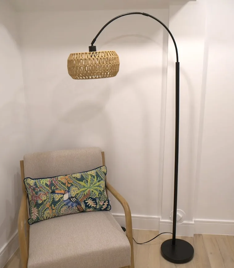 BRAND NEW Tall Arc Floor Lamp with Woven Shade - photo 3