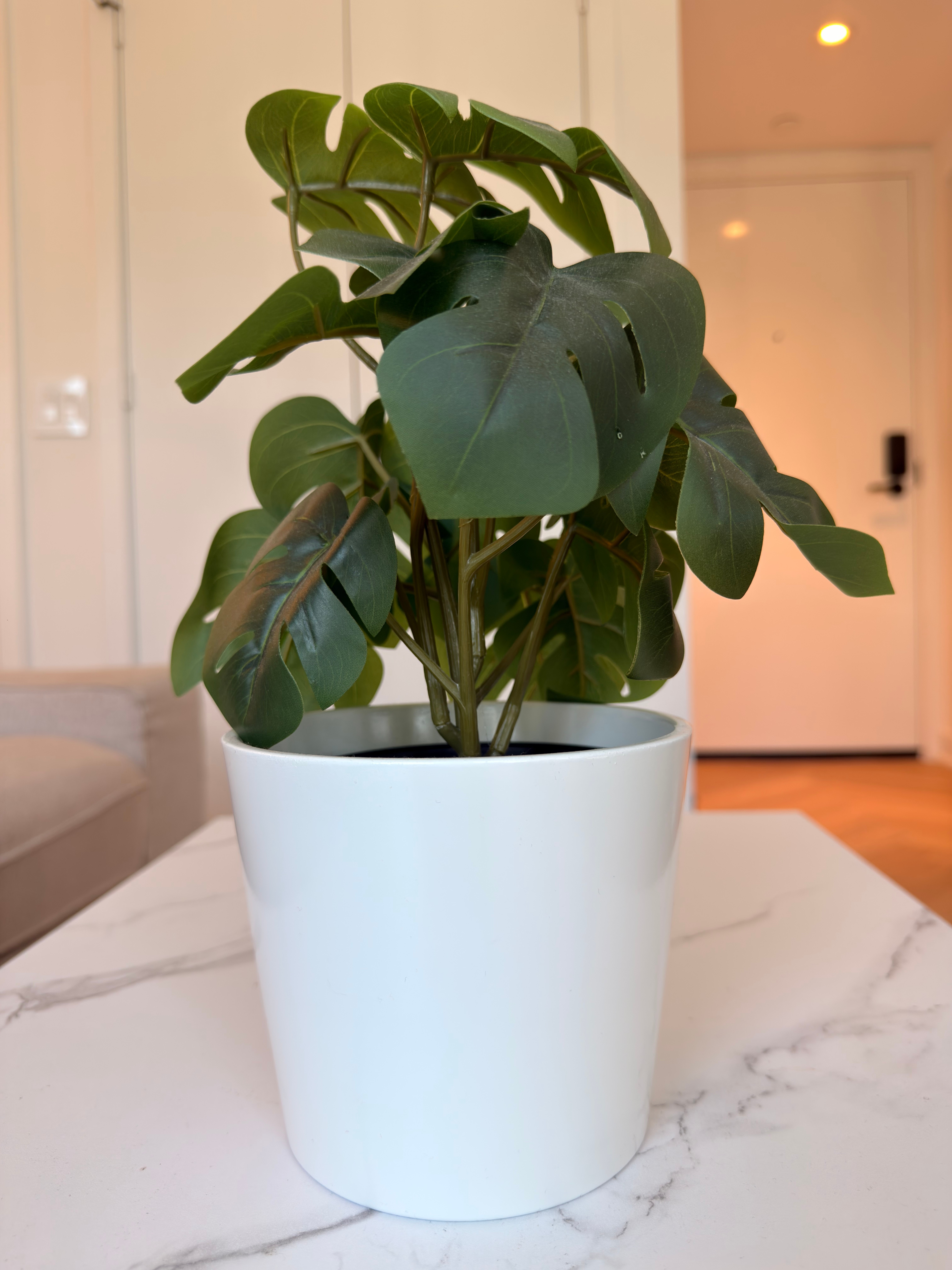Artificial Monstera Plant with White Plant Pot - photo 3