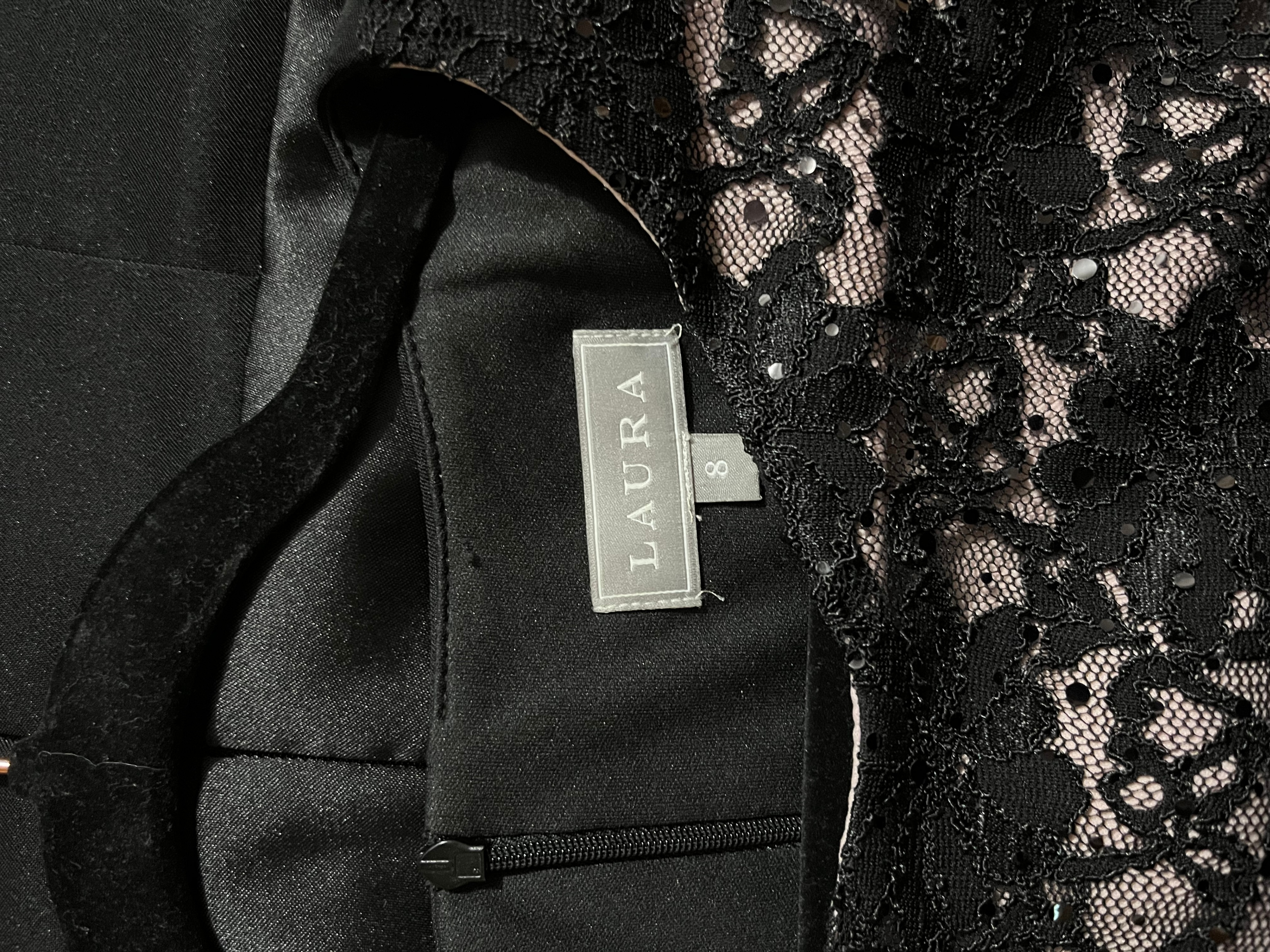 Laura Black Lace Cocktail Dress – Size 8 - photo 3