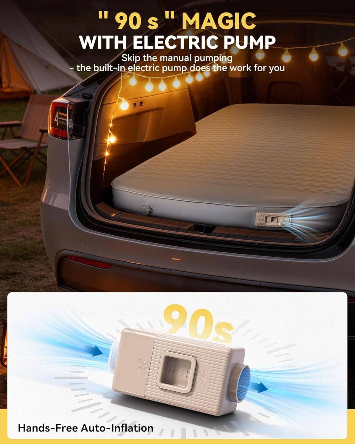 HIKENTURE Self-Inflating Mattress for Tesla Model Y - 4" Thick - photo 4