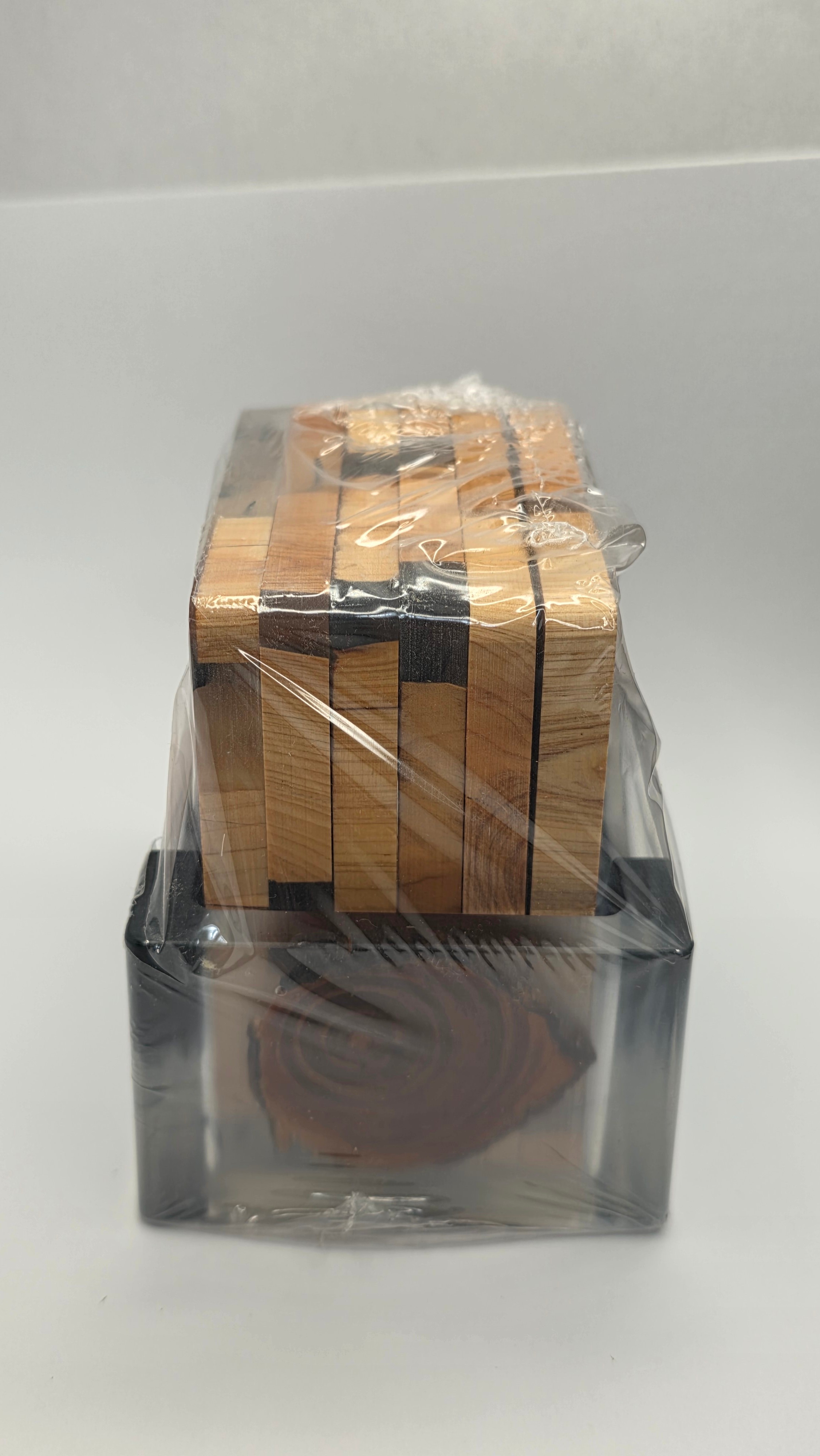 Wood & Resin Coasters Set of 6 with Holder — Cedar Scented - photo 3