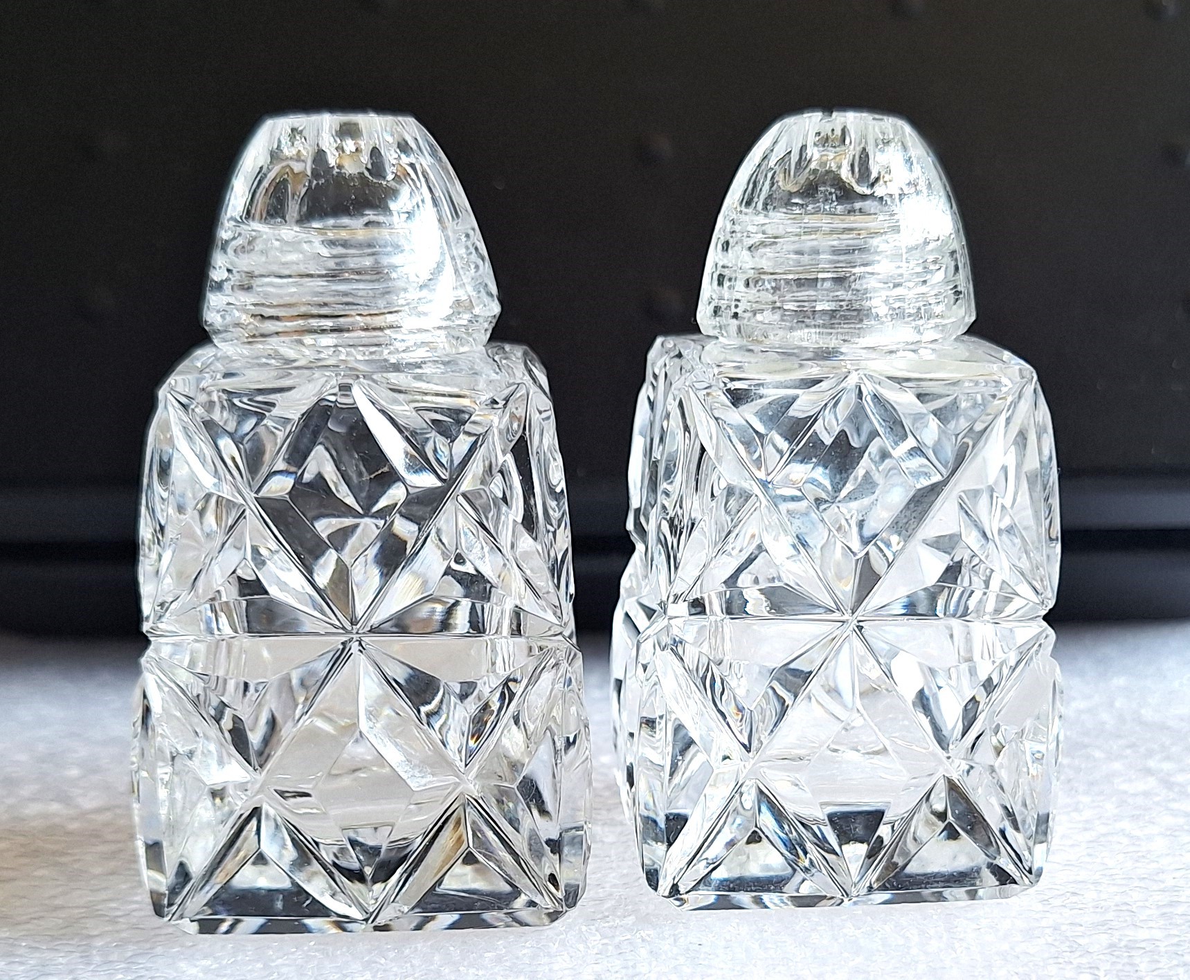 Crystal Salt and Pepper Shakers