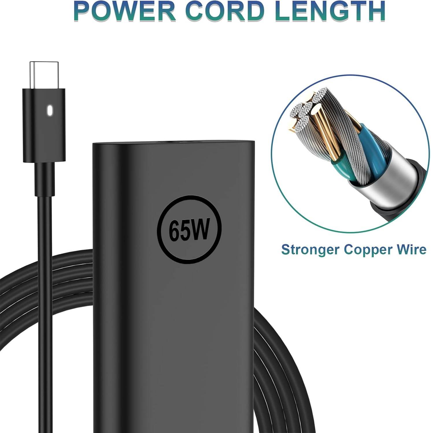 YUNCAIIZ 65W USB-C Laptop Charger for Dell + more – New Open Box - photo 3