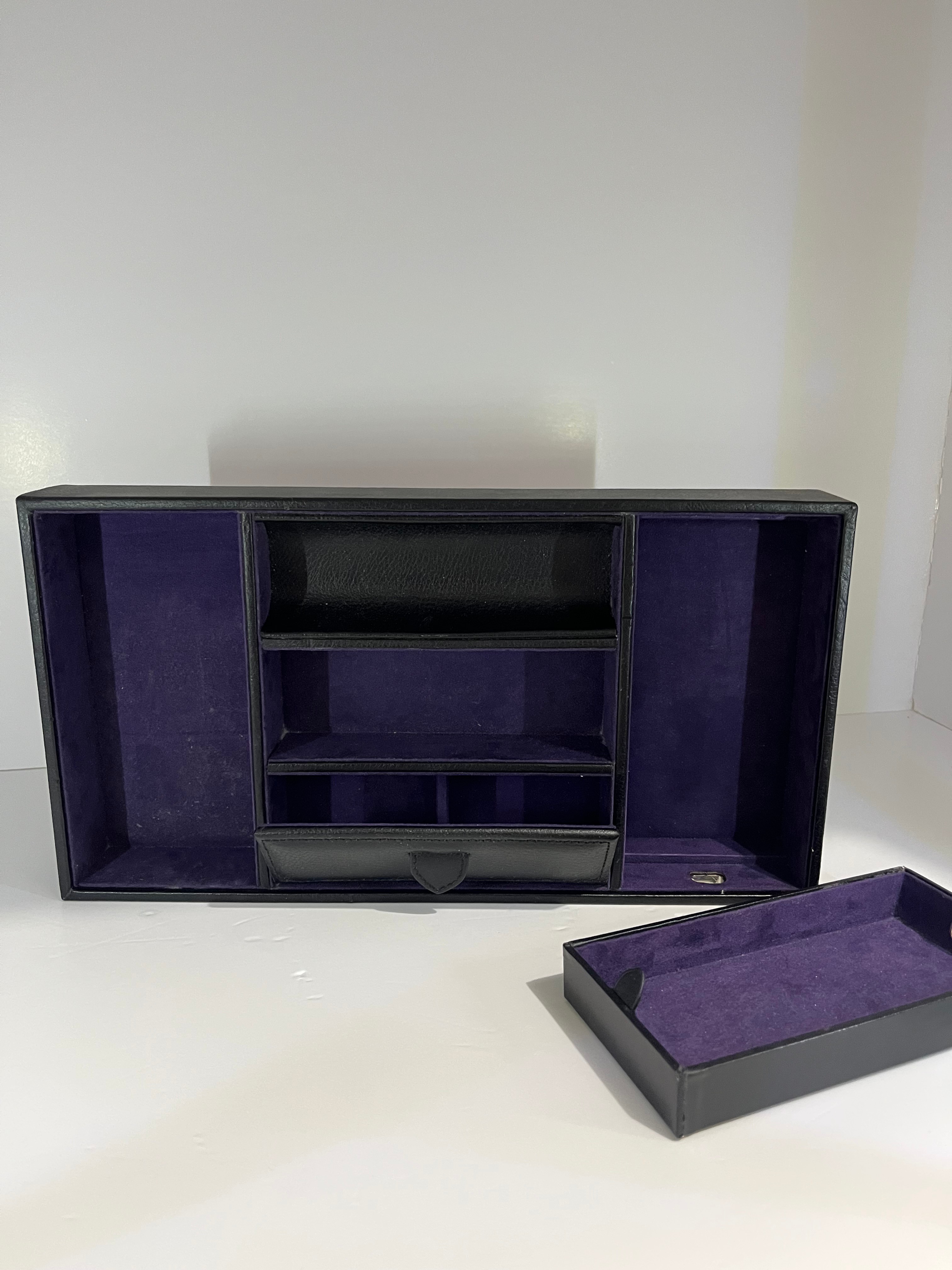 WOLF Blake Valet Tray - Black/Purple Leather - photo 4