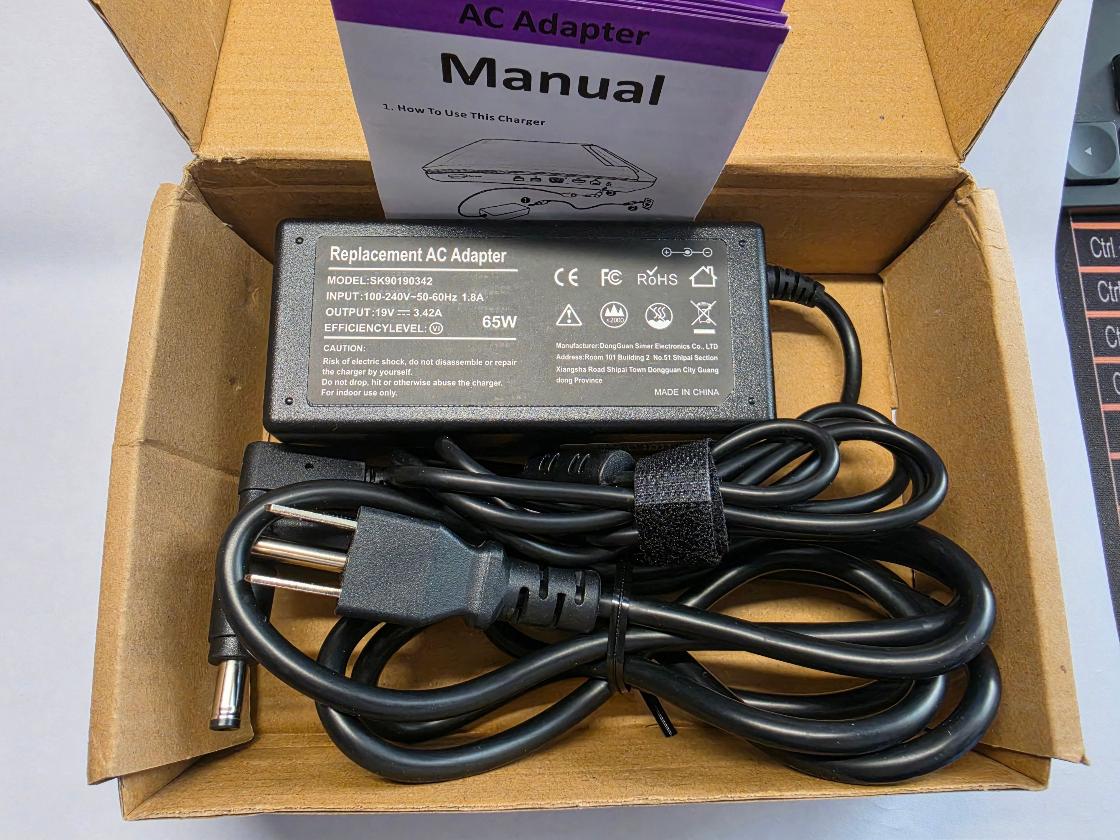 65W Charger ASUS 19V 3.42A 3.0×1.1mm  – New Open Box