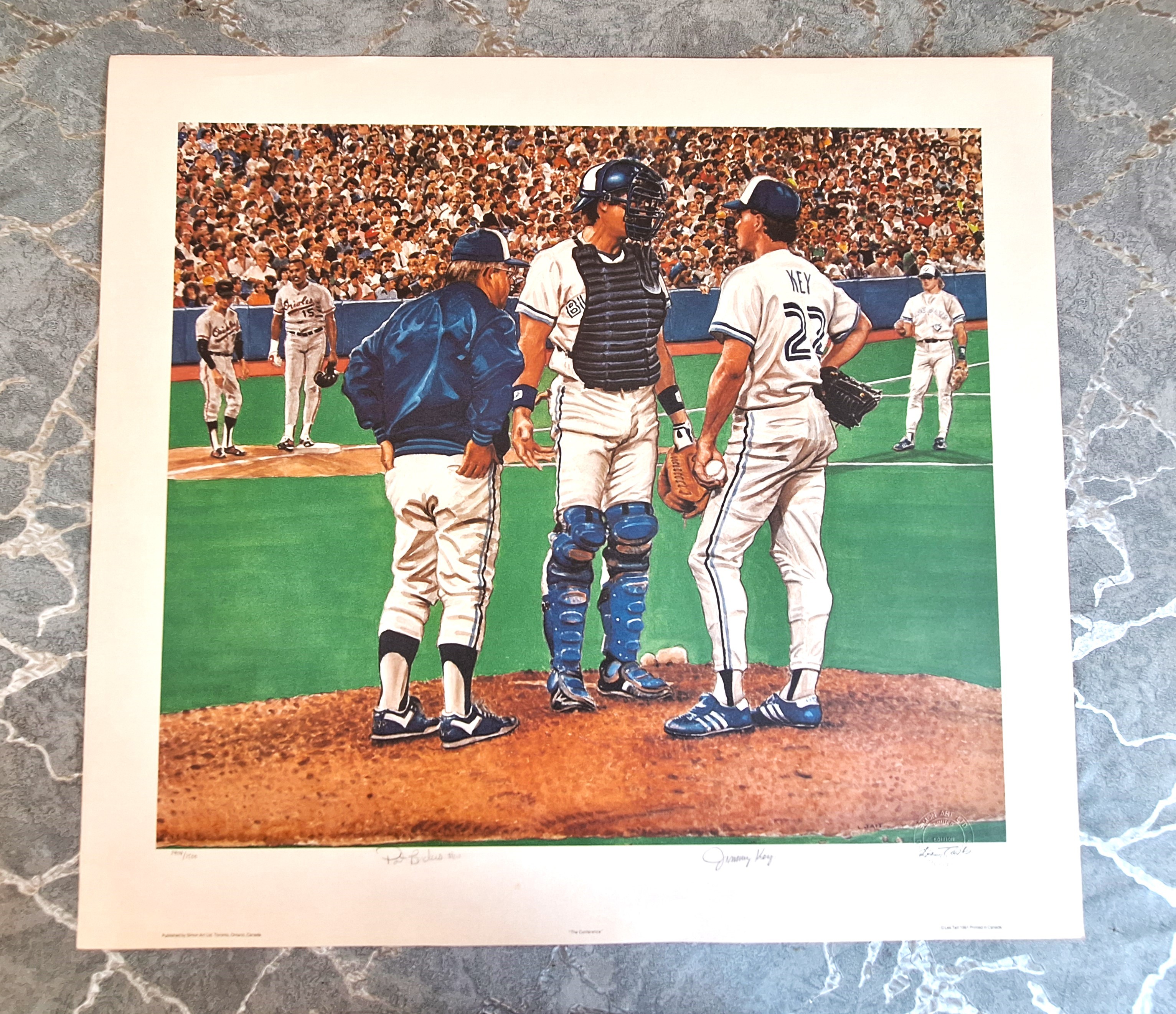Les Tait "The Conference" L/E Signed by Pat Borders & Jimmy Key - photo 2