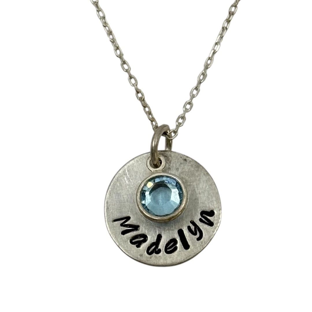 Hand Made sterling silver blue topaz Madelyn necklace - GM1204 - photo 2