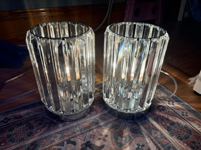 Two Glass Table Lamps