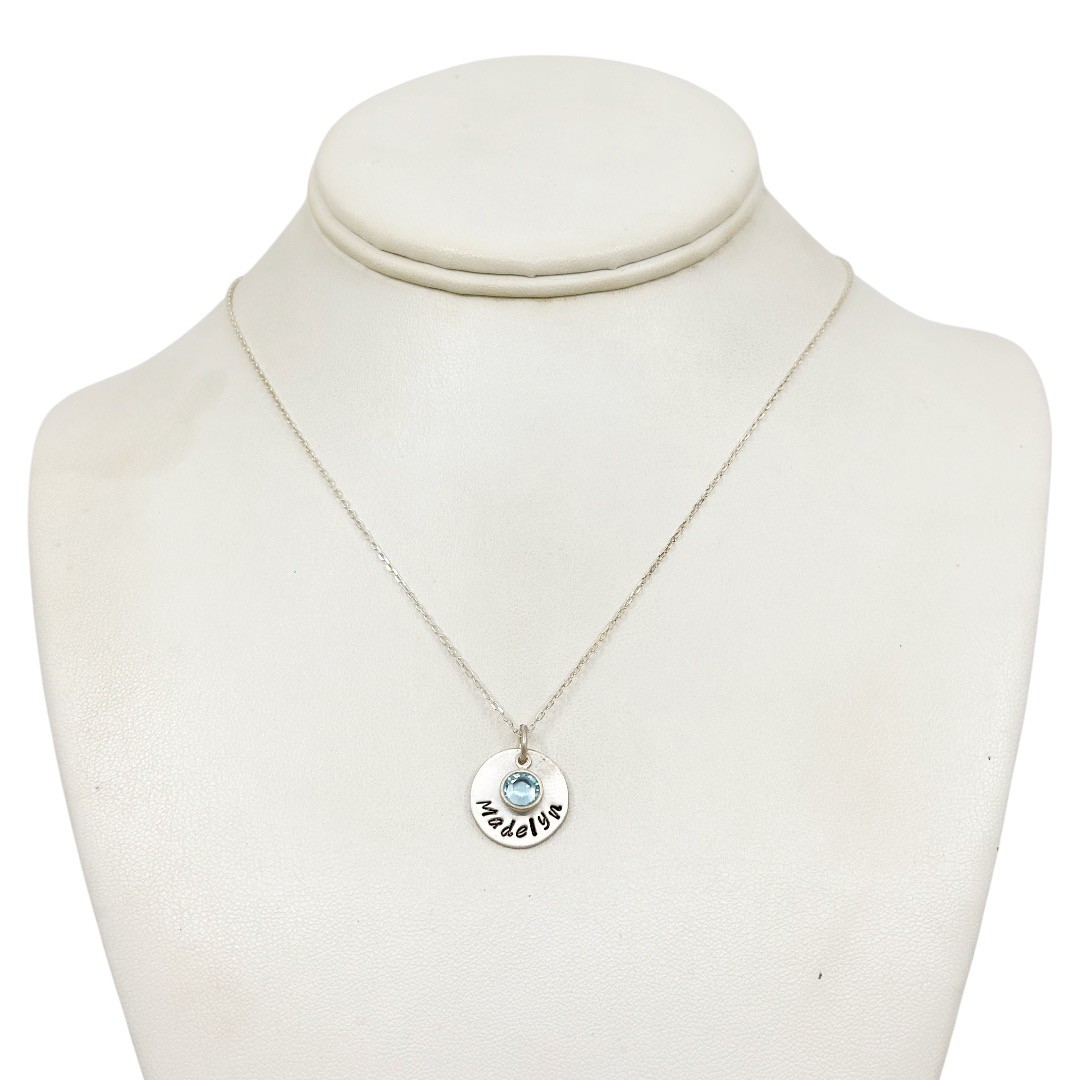 Hand Made sterling silver blue topaz Madelyn necklace - GM1204 - photo 3