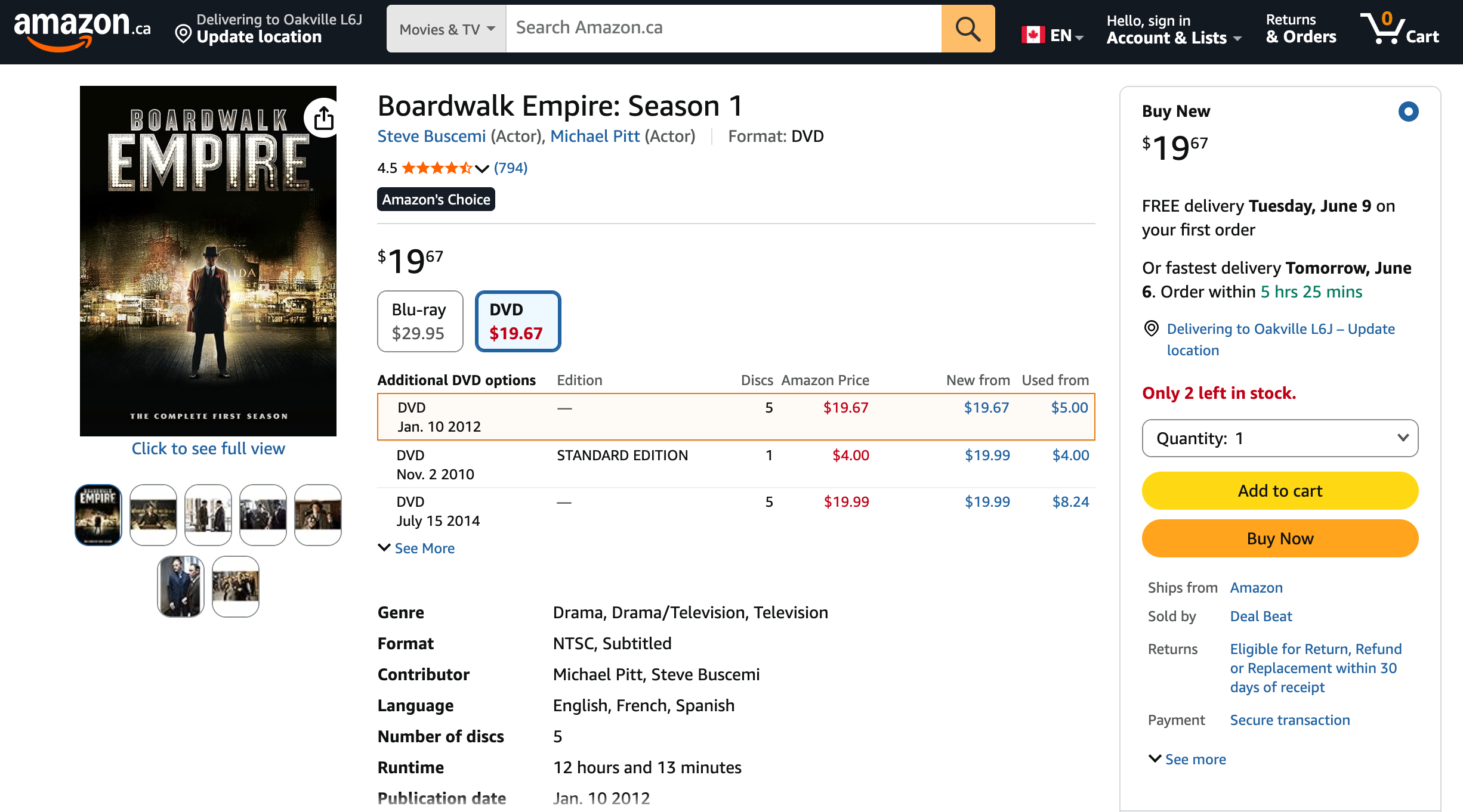 Like New DVD Boardwalk Empire: Season 1 - photo 3