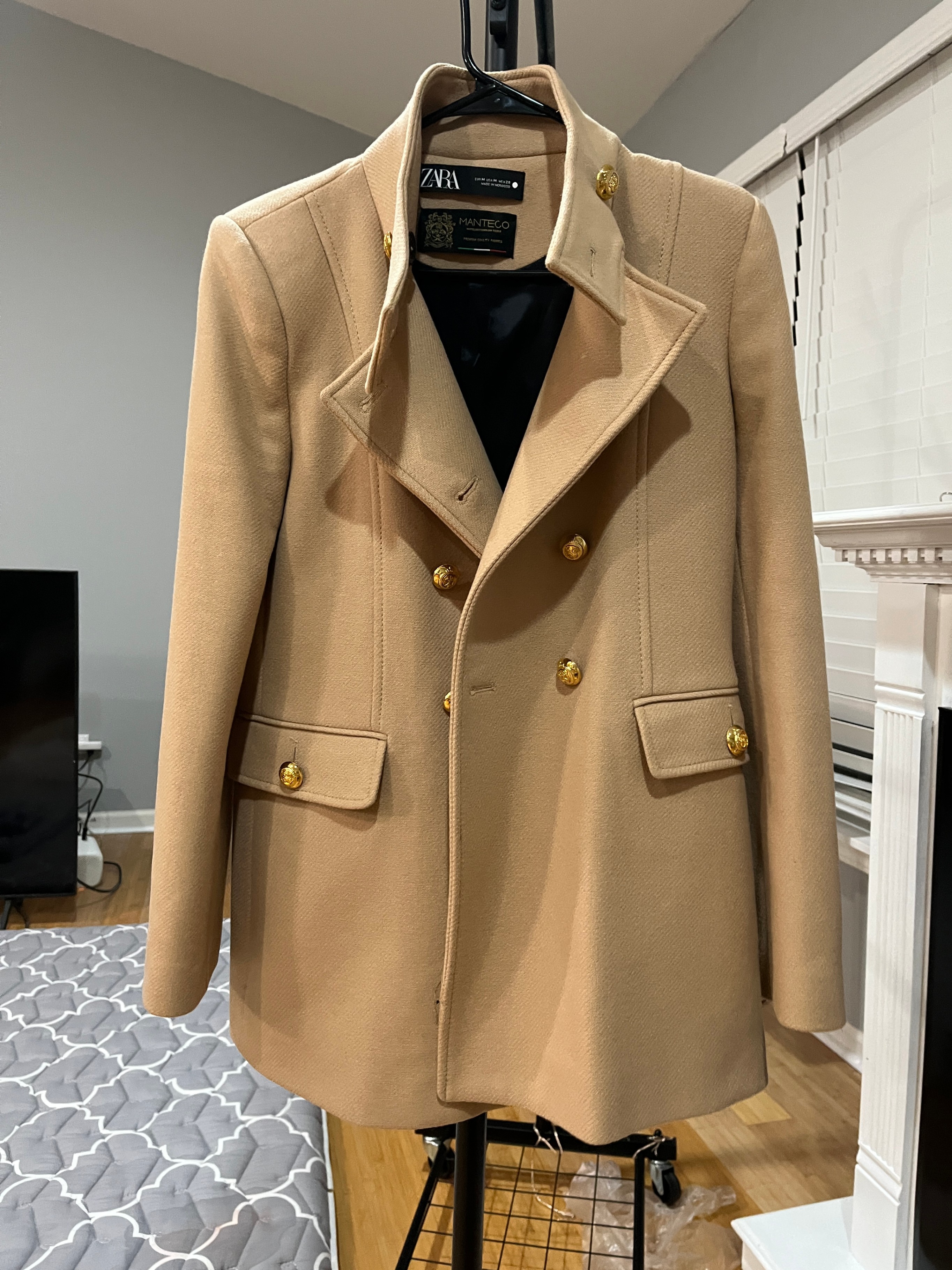 Zara Women’s Gold Button Wool Blend‎ Coat - photo 2