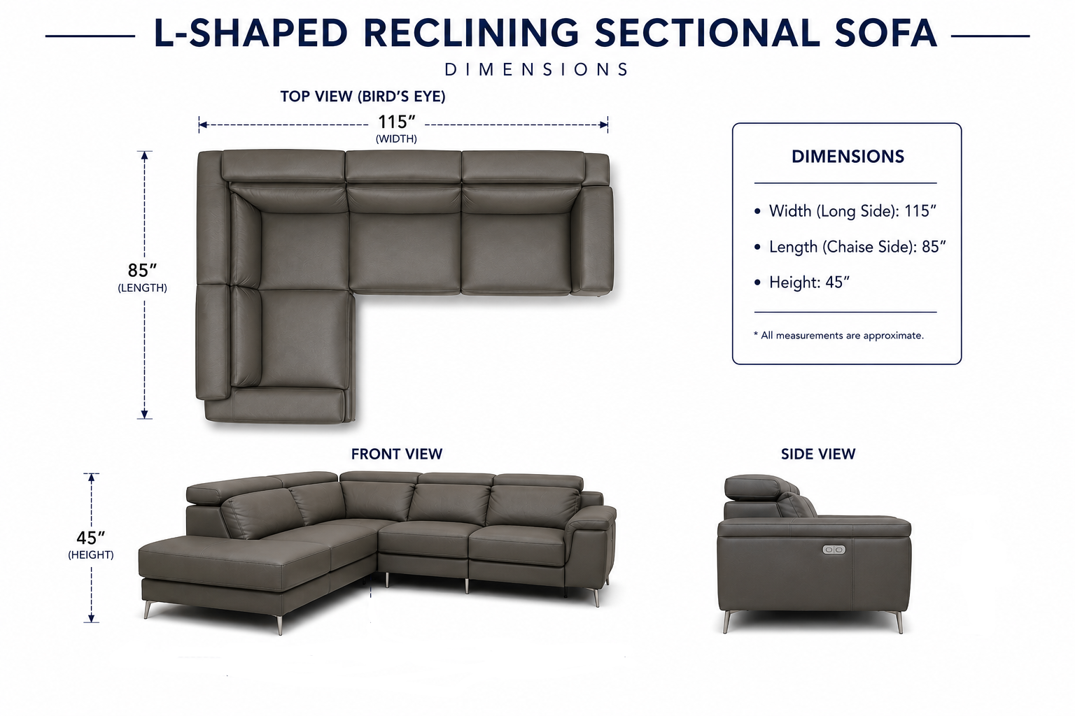 🔥 Premium Leather Electric Reclining Sectional – Must Go! 🔥