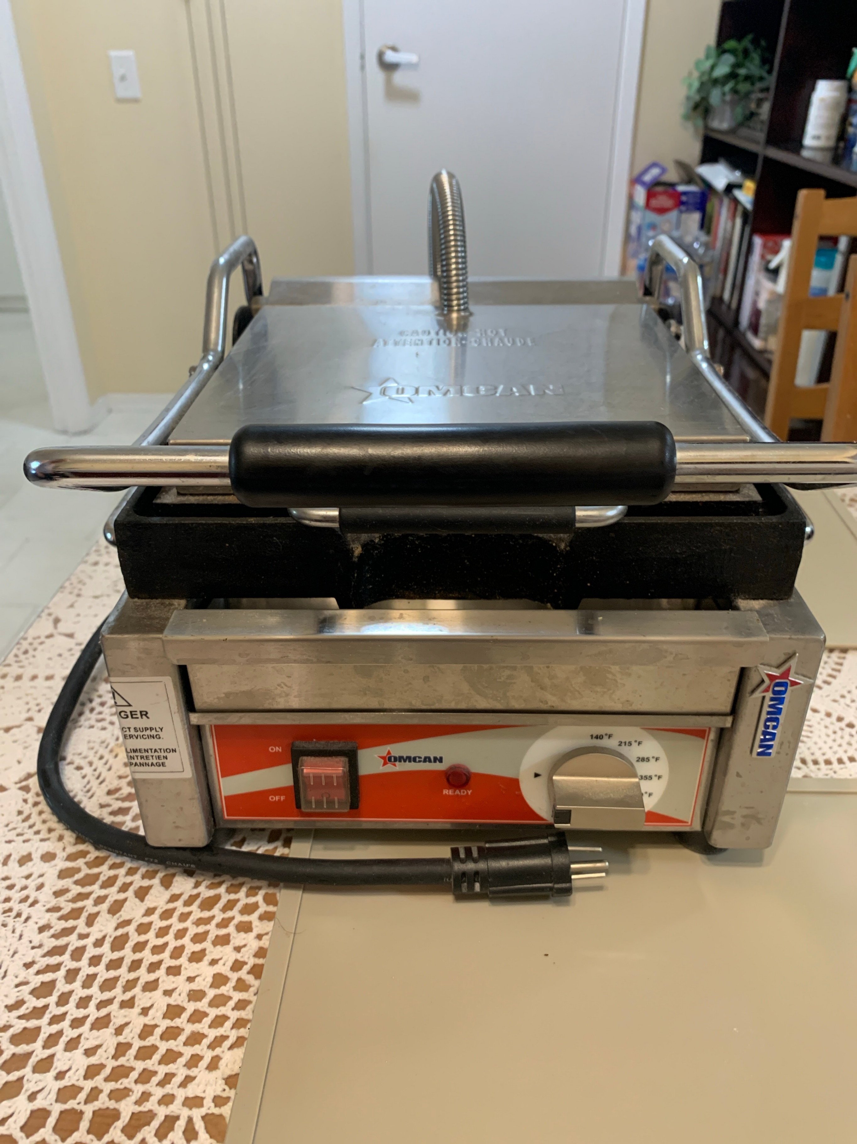 Omcan Commercial Single Panini Grill (Model 31461)