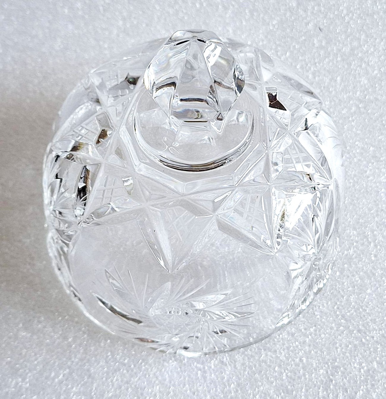 Beautiful Vintage Round Dome Pinwheel Crystal Cheese Cover Lid - photo 4