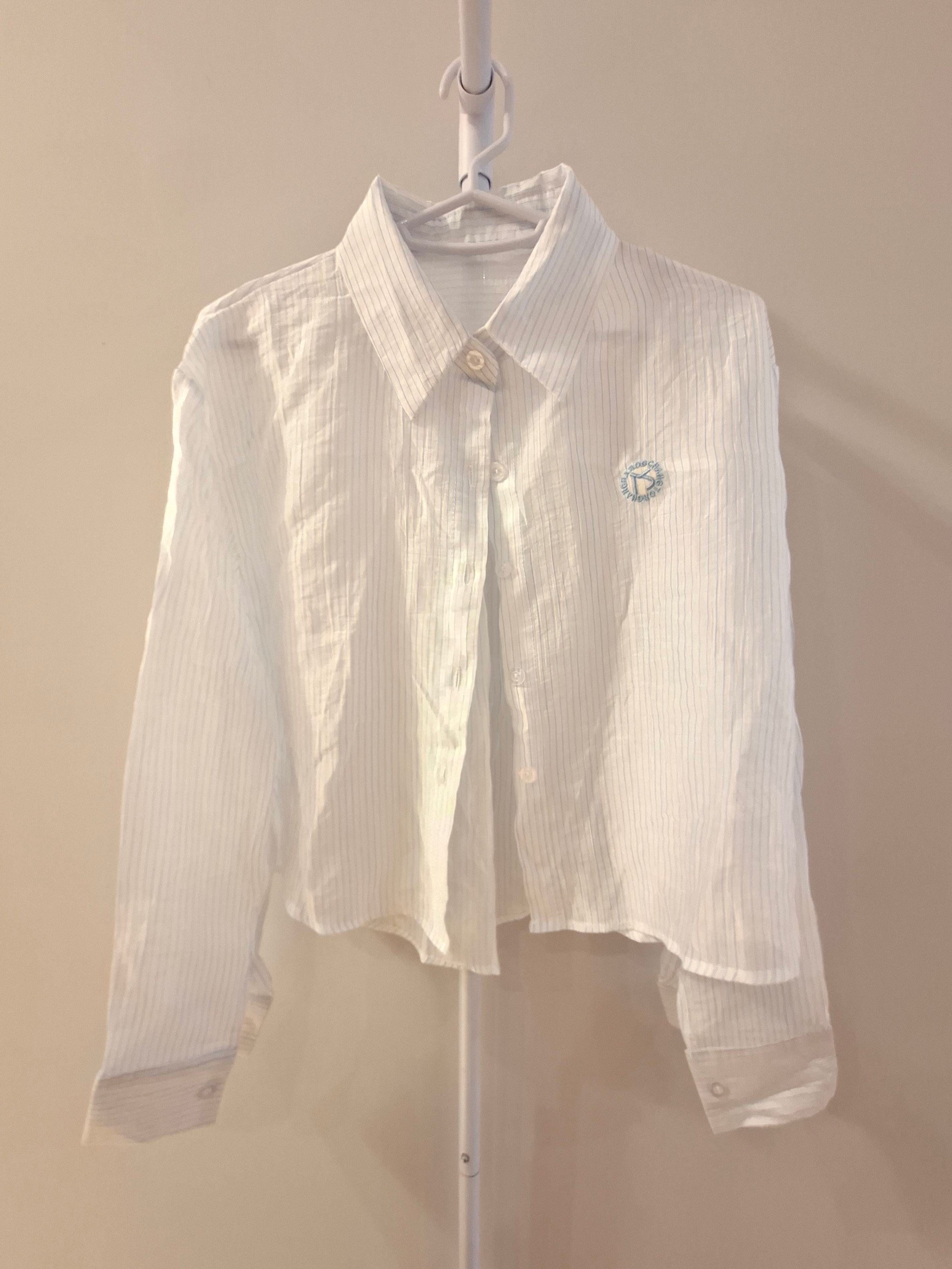 White Striped Button-Up Shirt