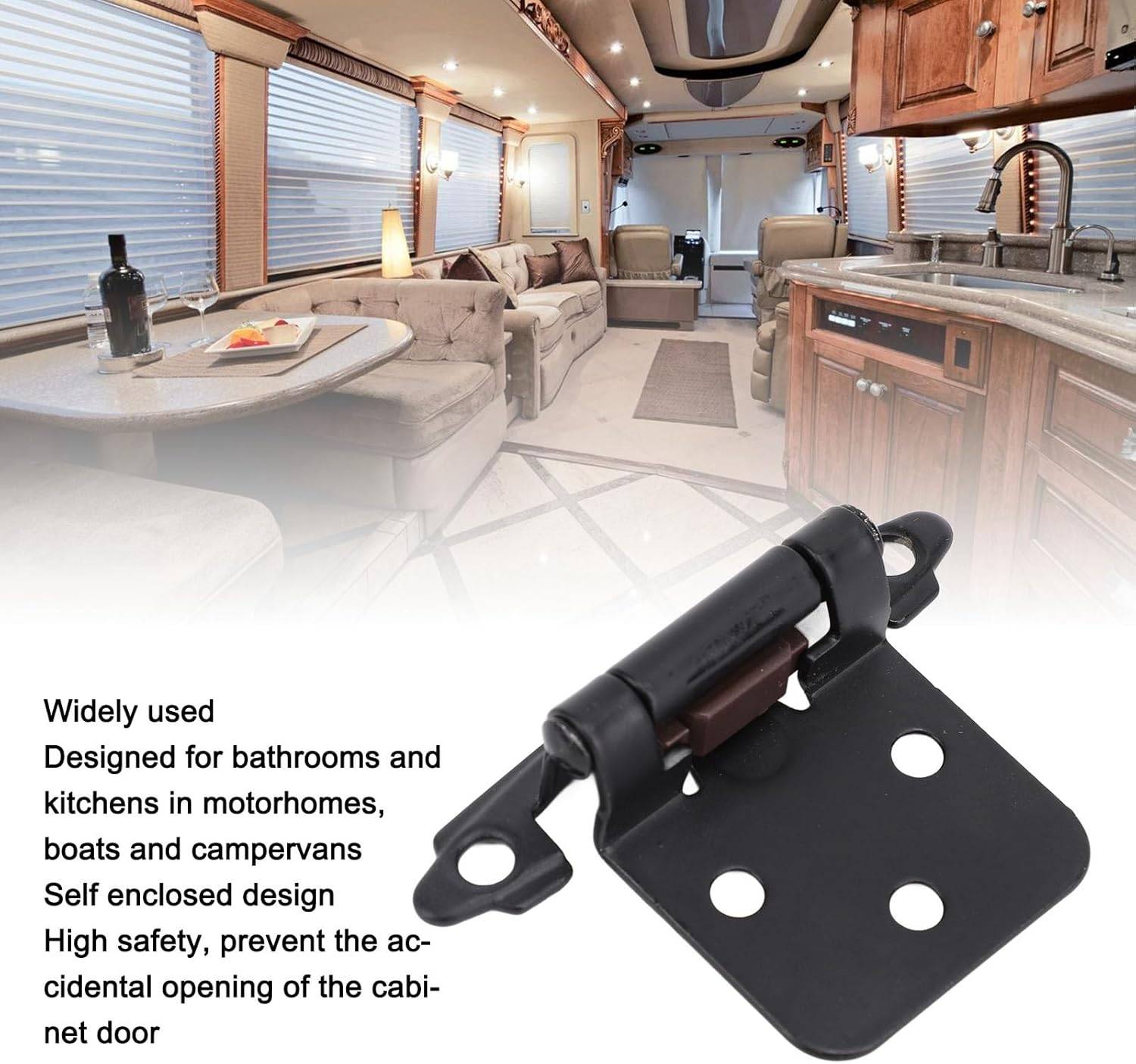 Black Cabinet Hinges (Set of 2) with Screws - photo 4