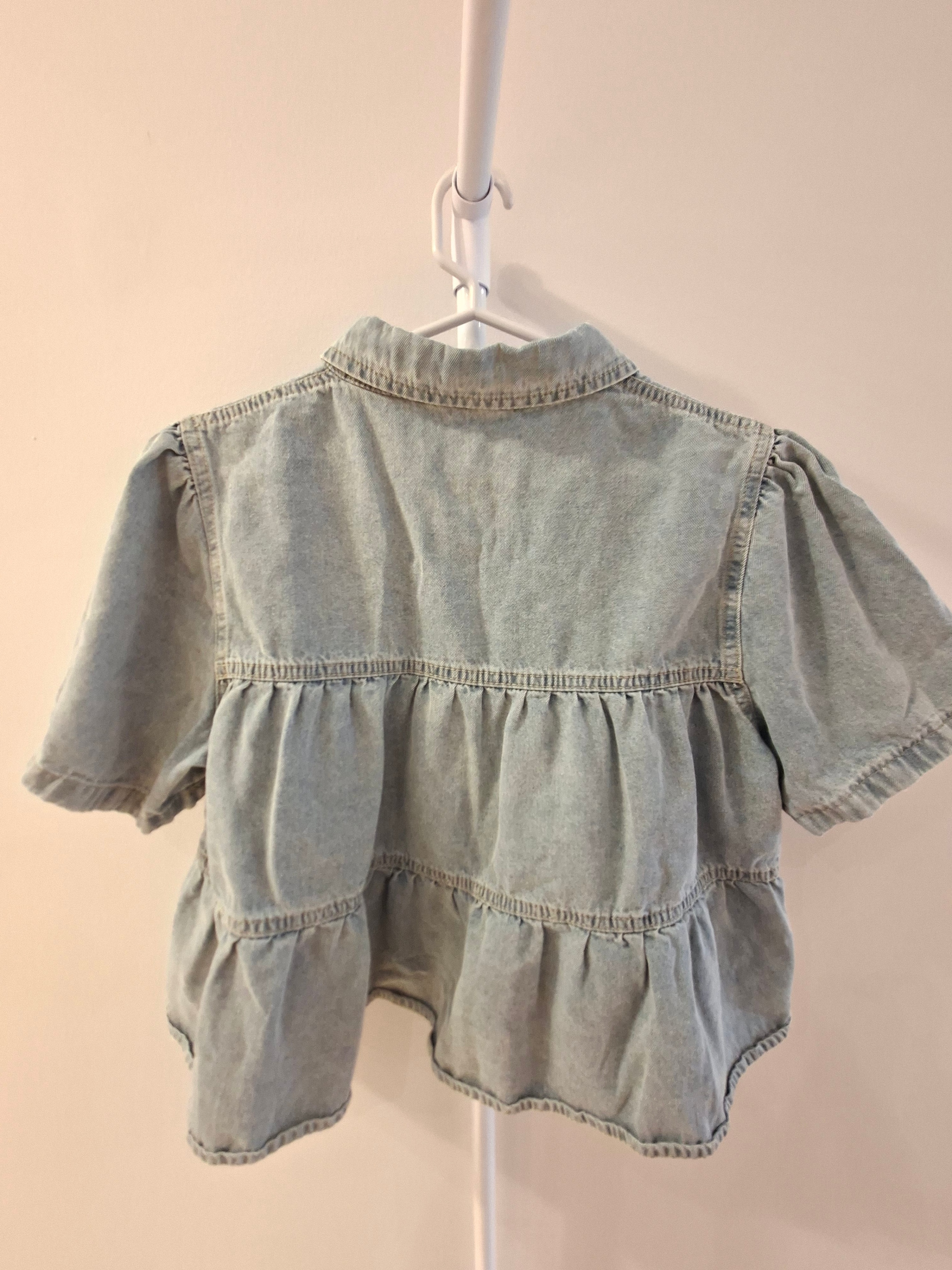 Denim Tiered Blouse - photo 2