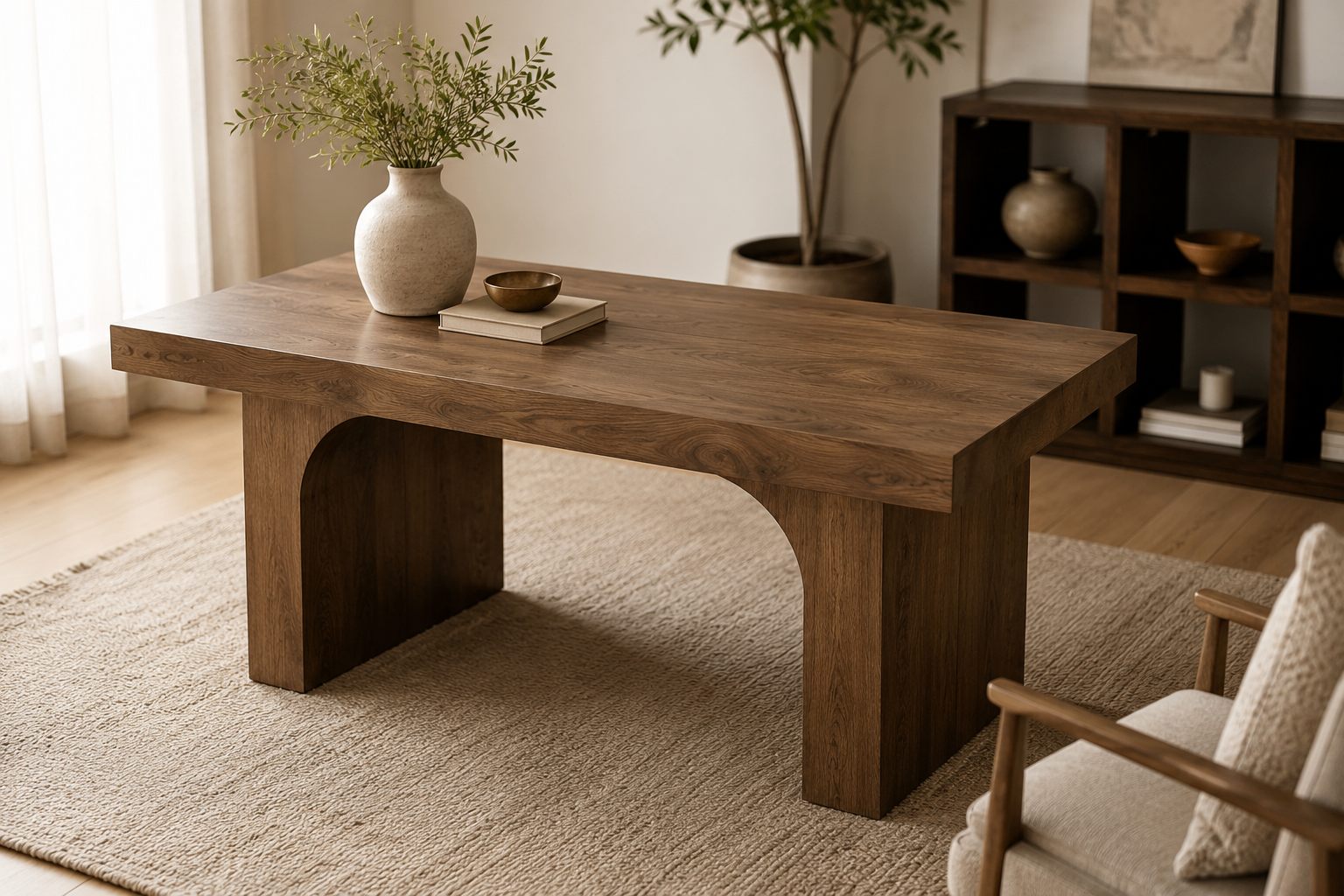 Modern Oak Dining Table – Brand New