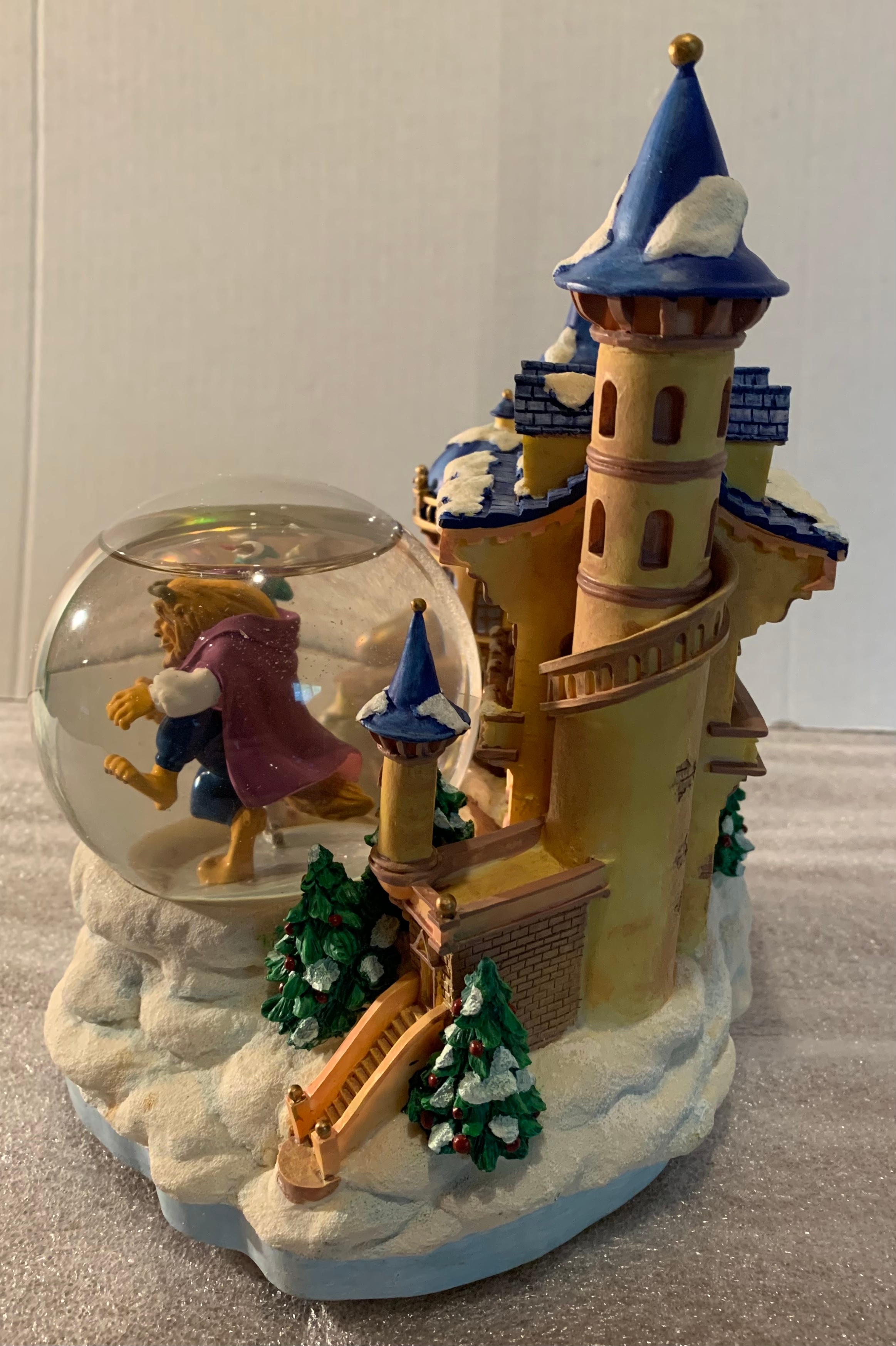 Disney Beauty and the Beast Ice Skating Castle Snow Globe - photo 2