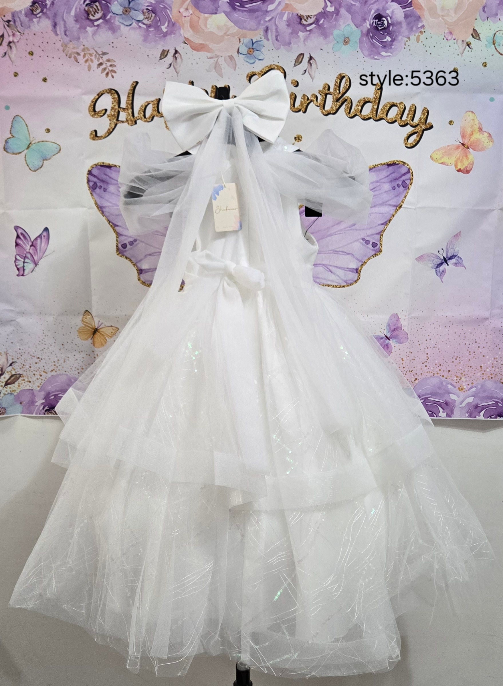White Flower Girl Dress Style 5363 - photo 2