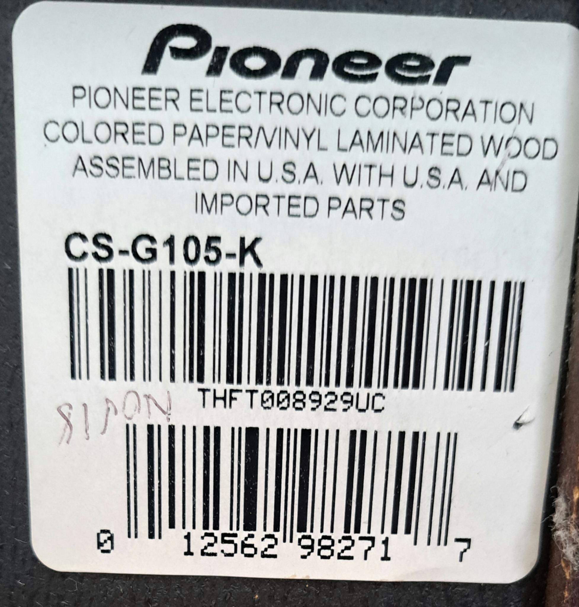 PIONEER CS-G105 Speakers - photo 2