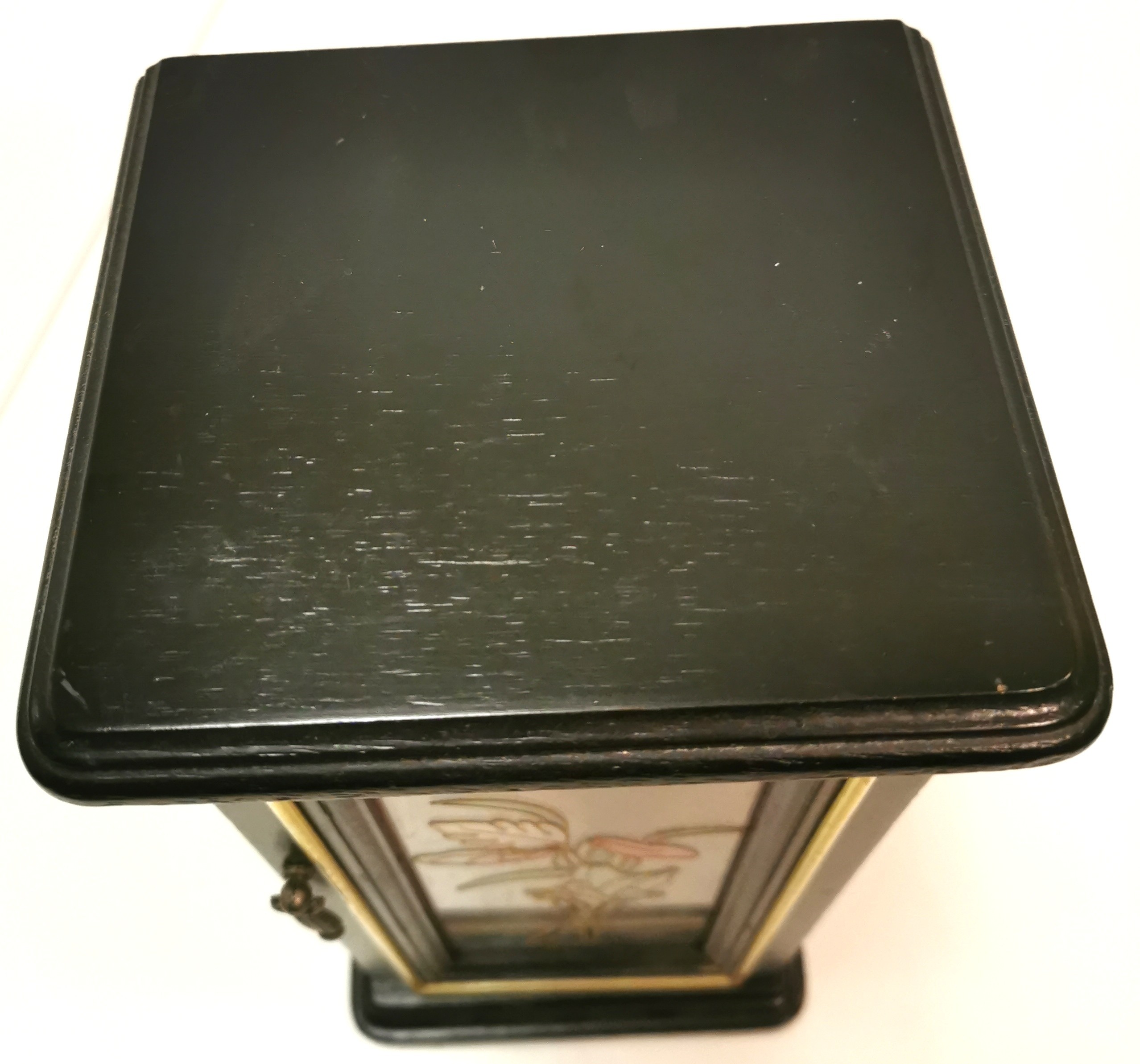1970s Mele Black Jewelry Box Armoire Glass Door Tall Dresser - photo 5