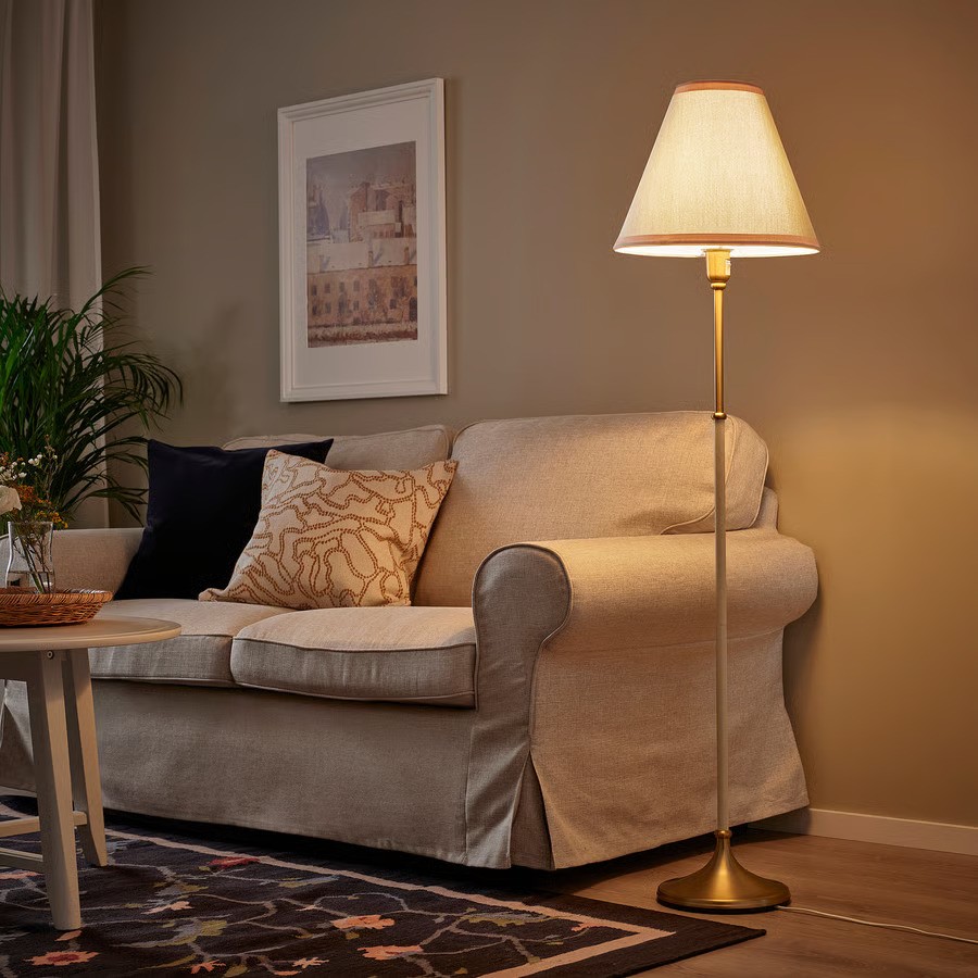 IKEA Floor Lamp (Brass/Beige) – Excellent Condition - photo 4