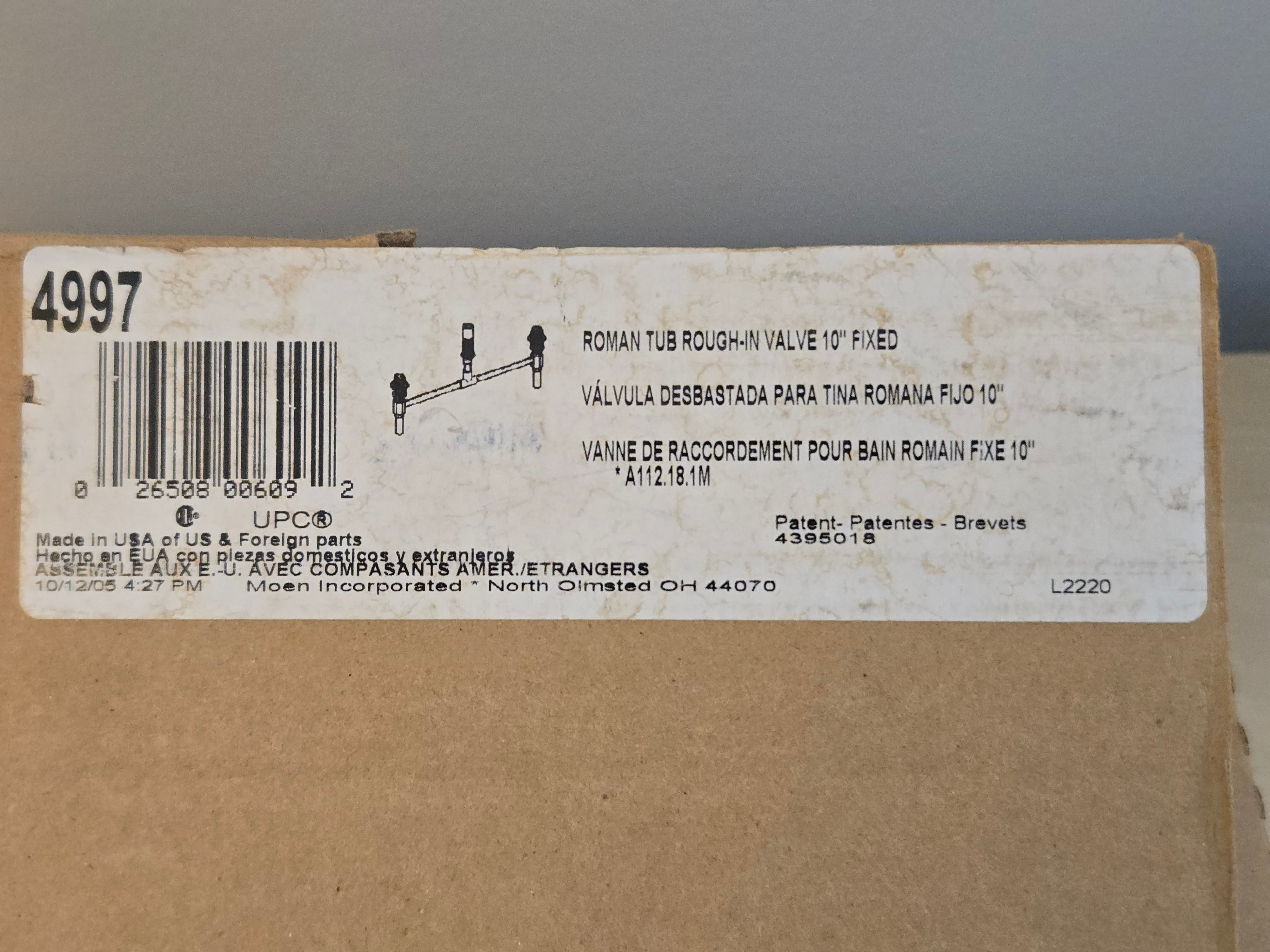 4997 Moen Rough-in 2 handle Roman tub valve. - photo 2