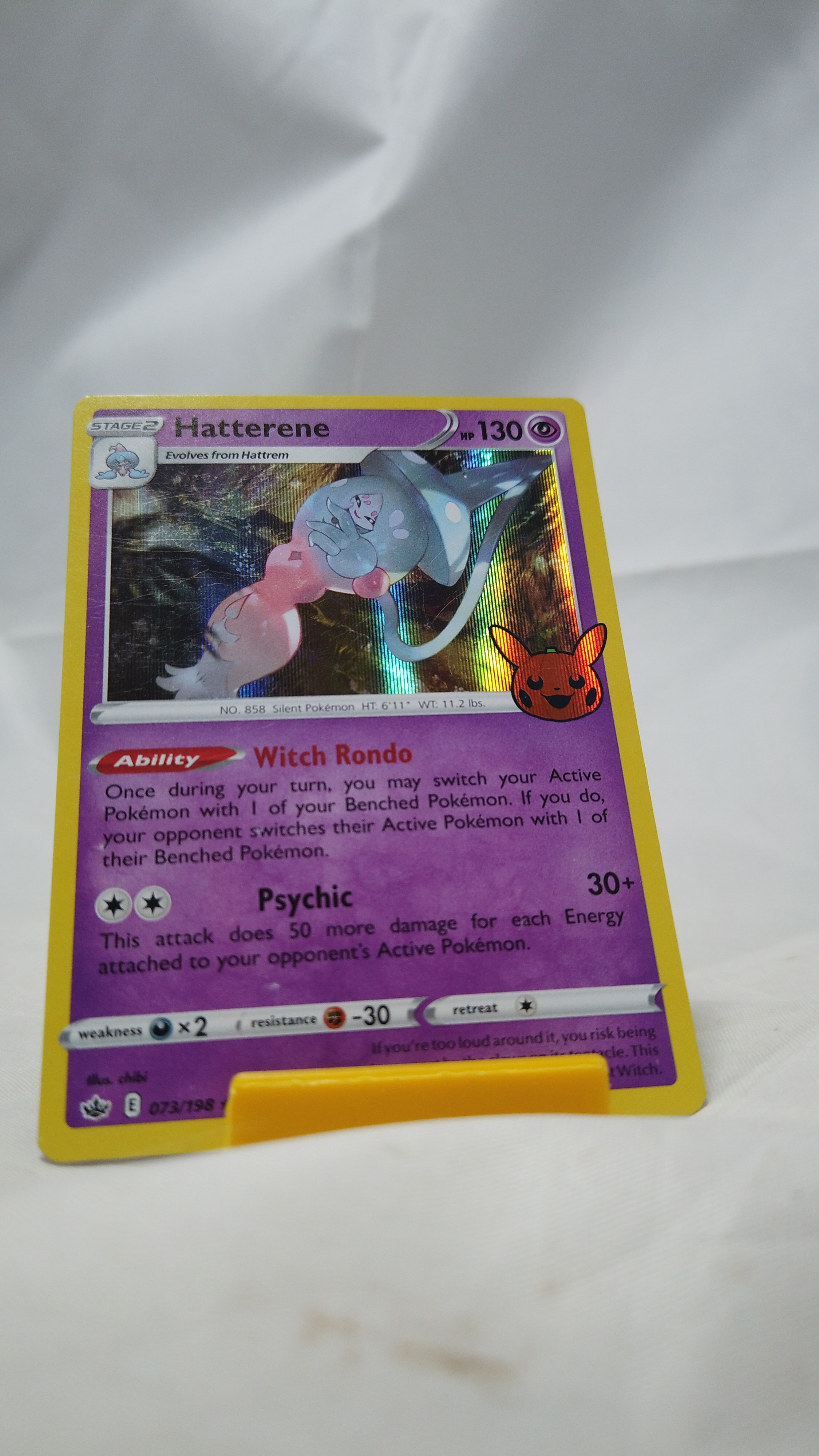 Pokemon Hatterene 73/198 Chilling Reign Tick or Trade Card Holo