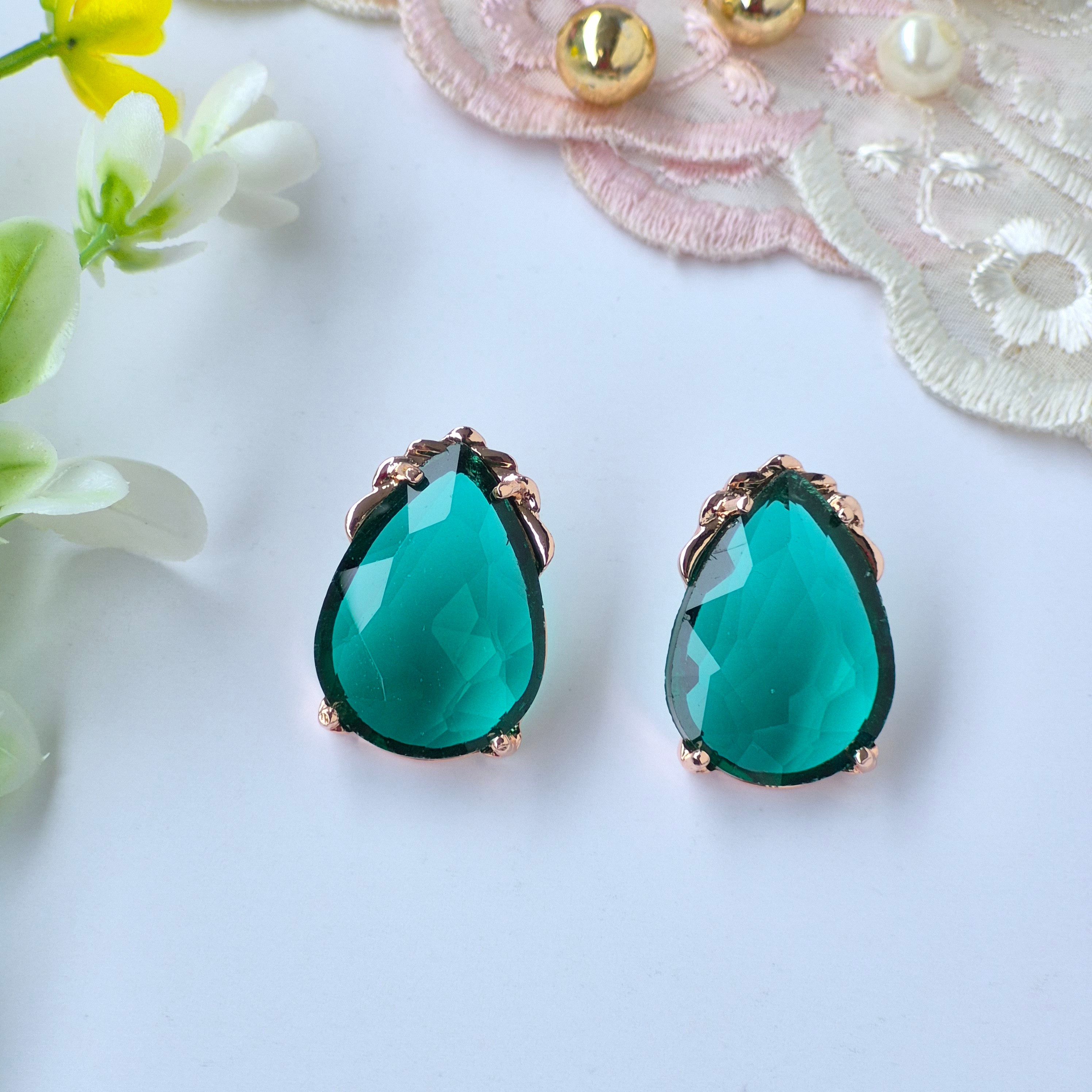 ✨Emerald Green Teardrop Earrings by Rabloo Accessories