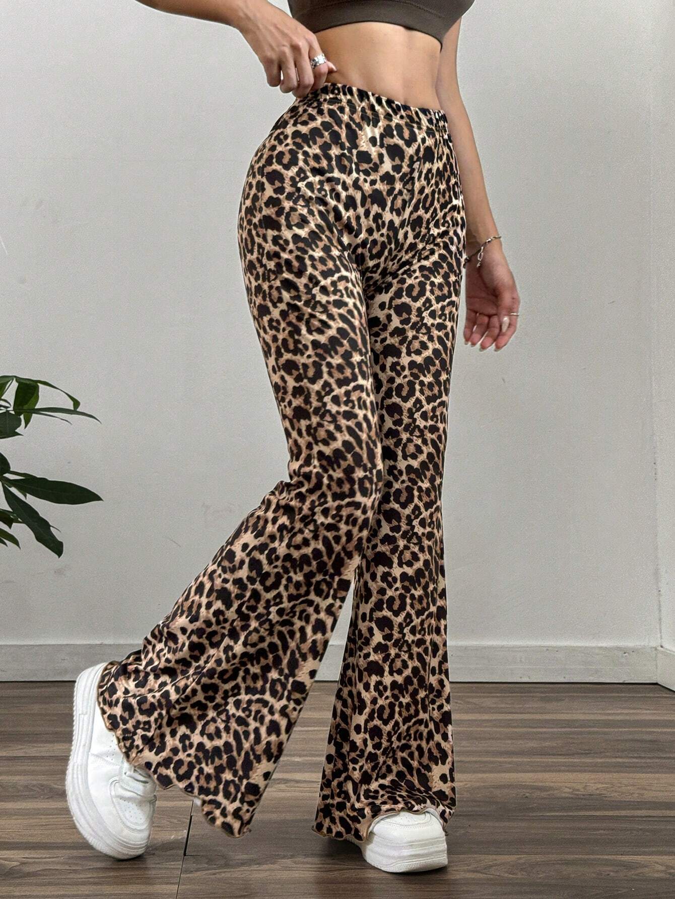 SHEIN EZwear Leopard Print Flared Pants - photo 5