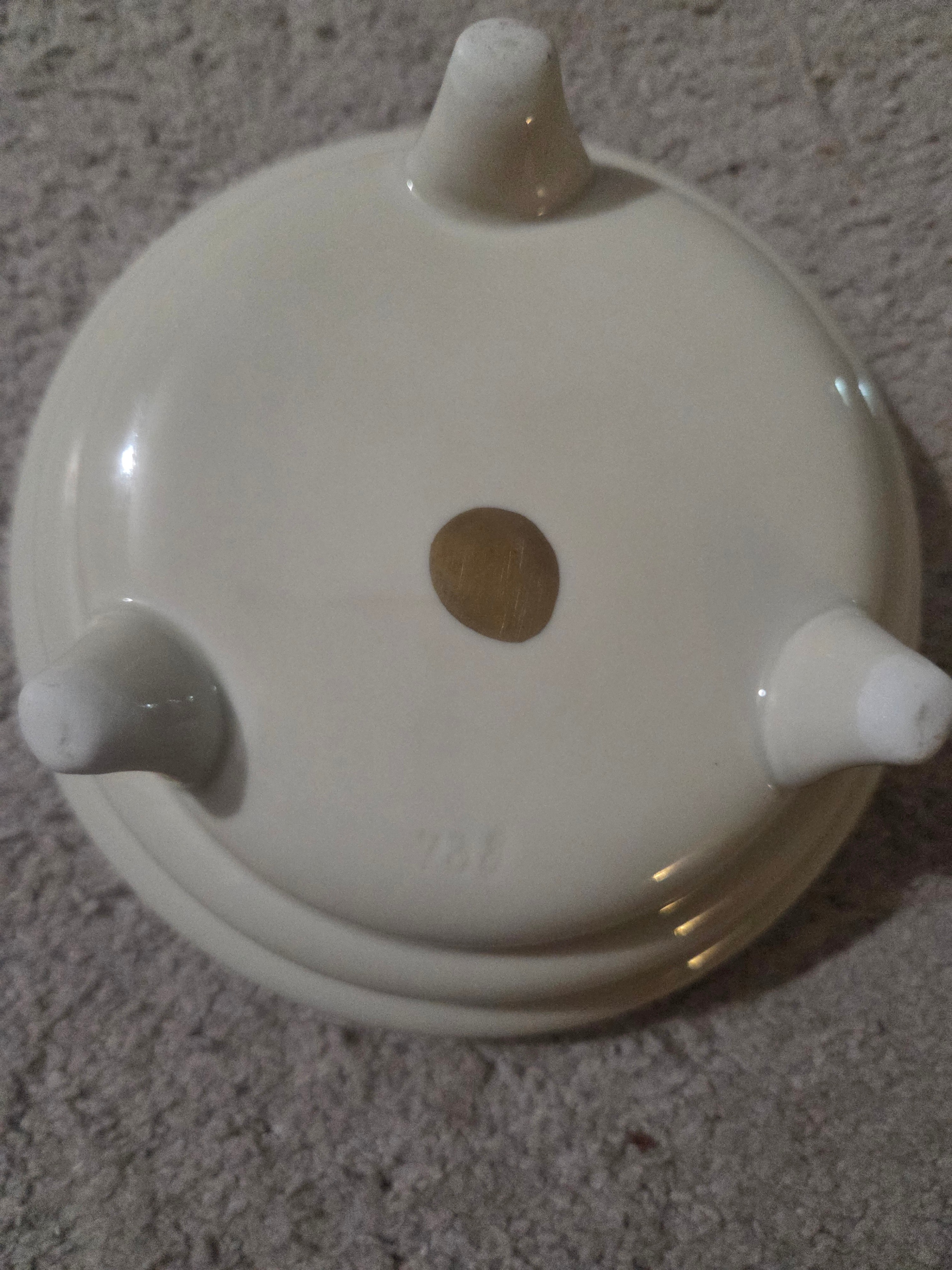Vintage MCM Tripod Footed Bowl, Mold 738 Art Deco Console Dish - photo 2