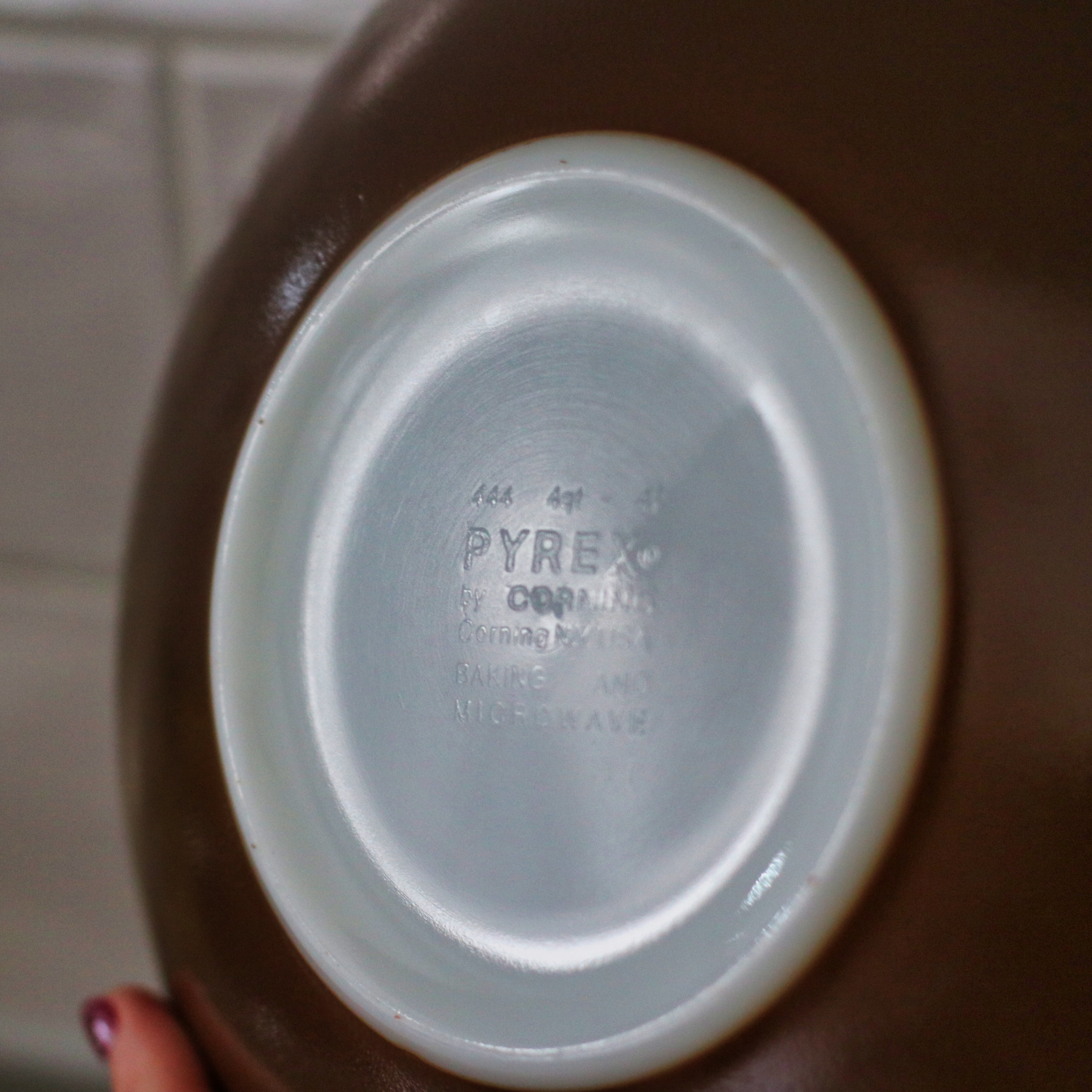 Companion vintage Pyrex brown flower pattern bowls - photo 3