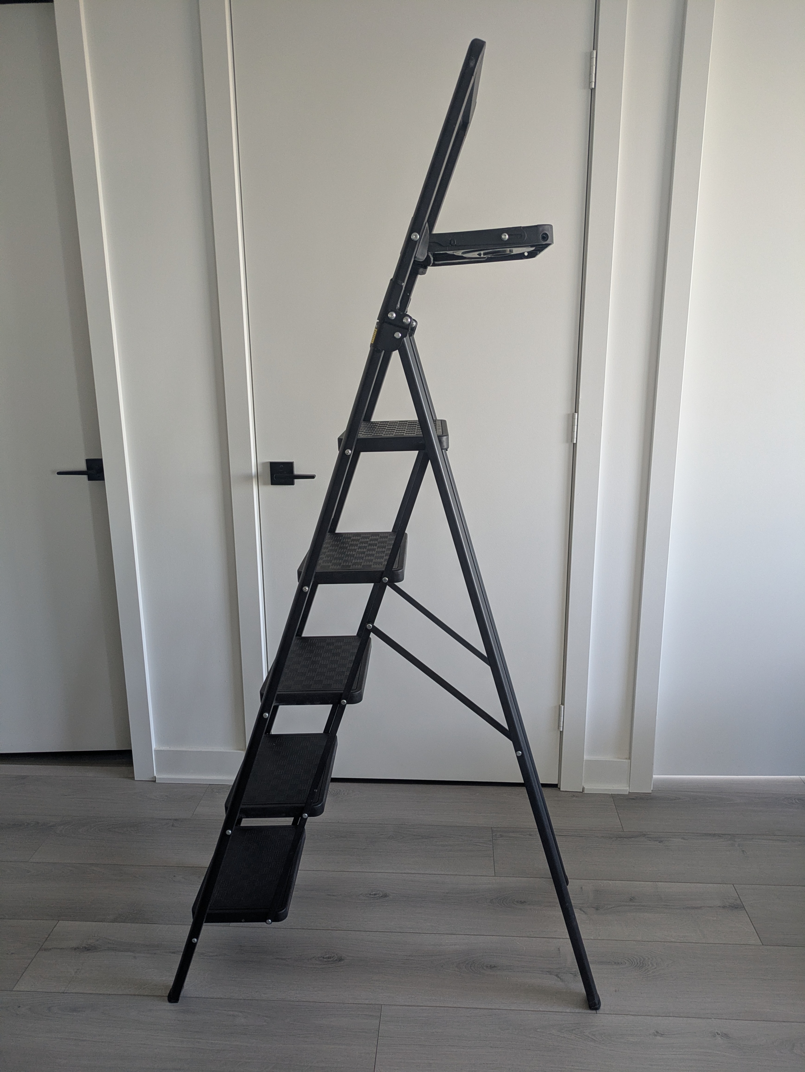 HBTower 5-Step Folding Ladder with Tool Platform - Barely Used - photo 3