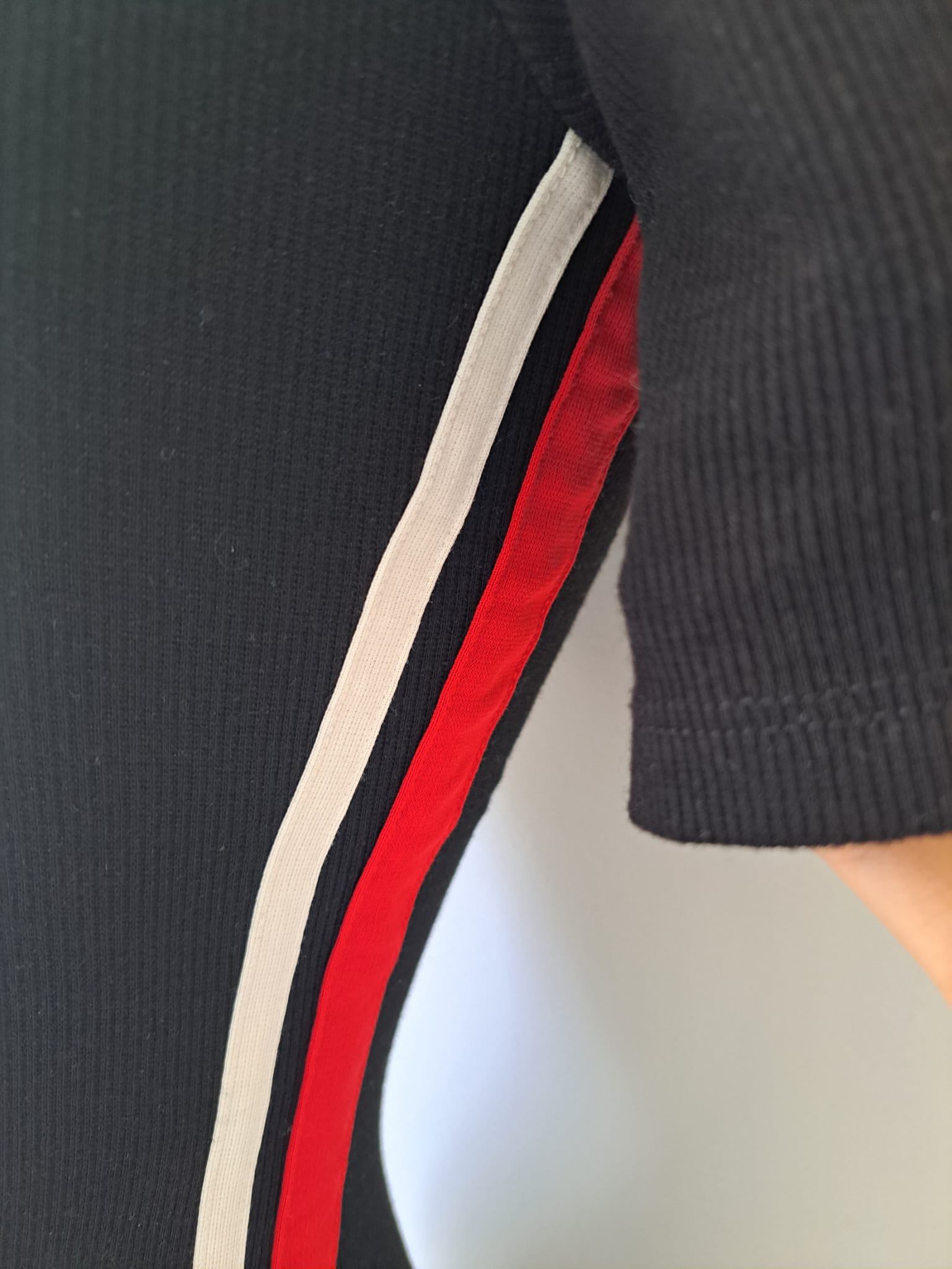 📞 Black Bodycon Dress with Side Stripes - photo 4