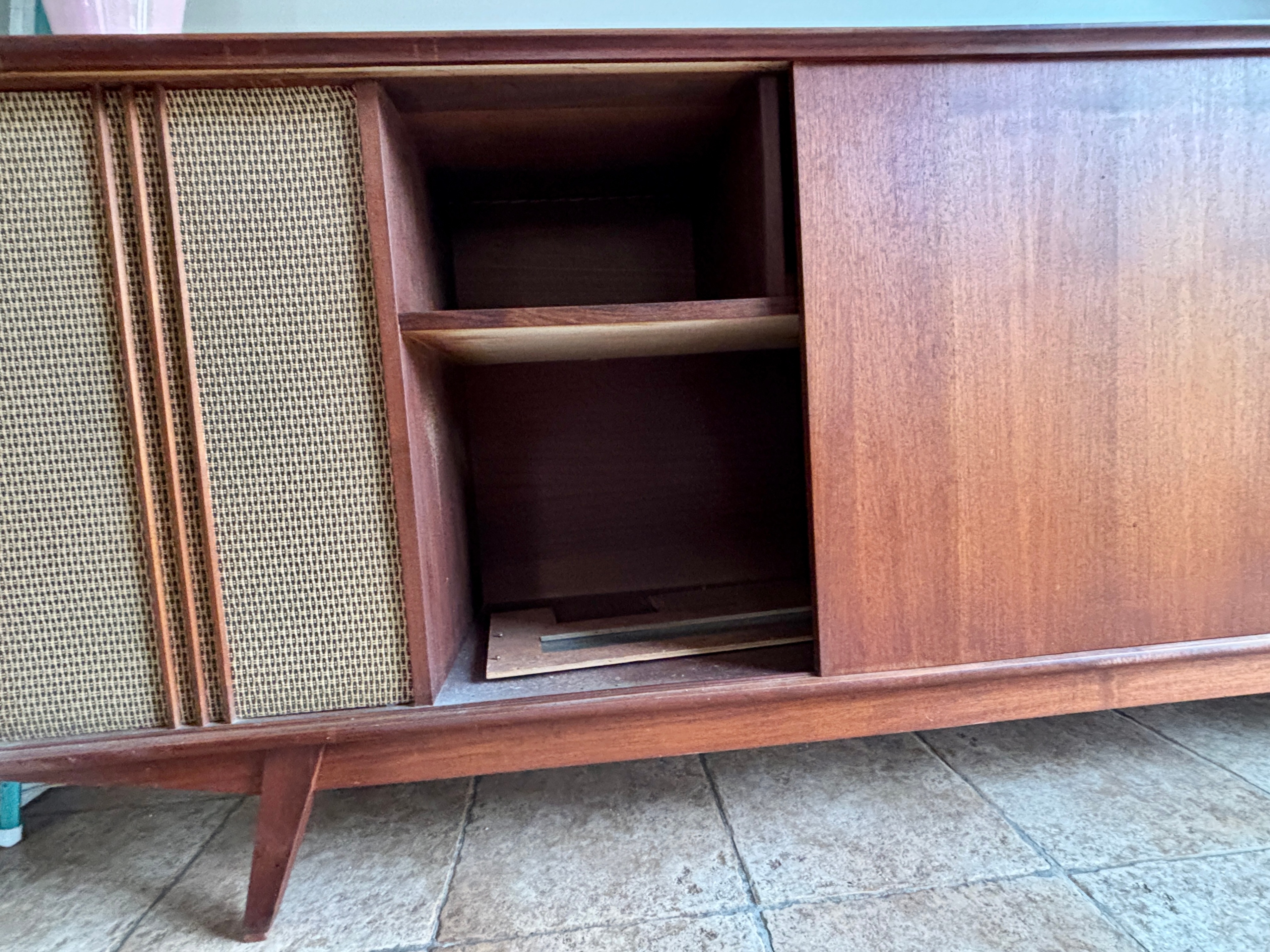 Mid century modern MCM sideboard shelving unit - photo 3