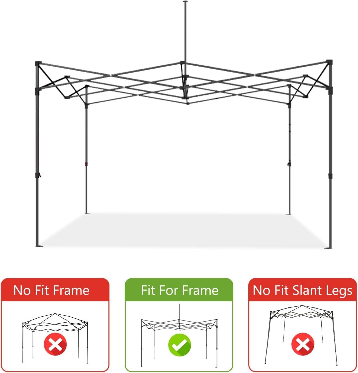 ABCCANOPY Pop Up Canopy Replacement Top Cover (10X10, Black) - photo 4